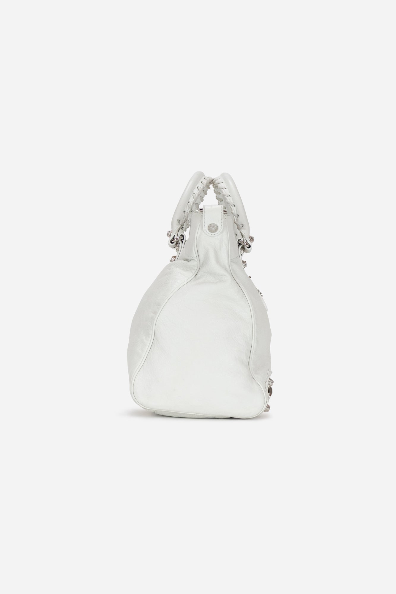 White Leather Motocross Velo Bag