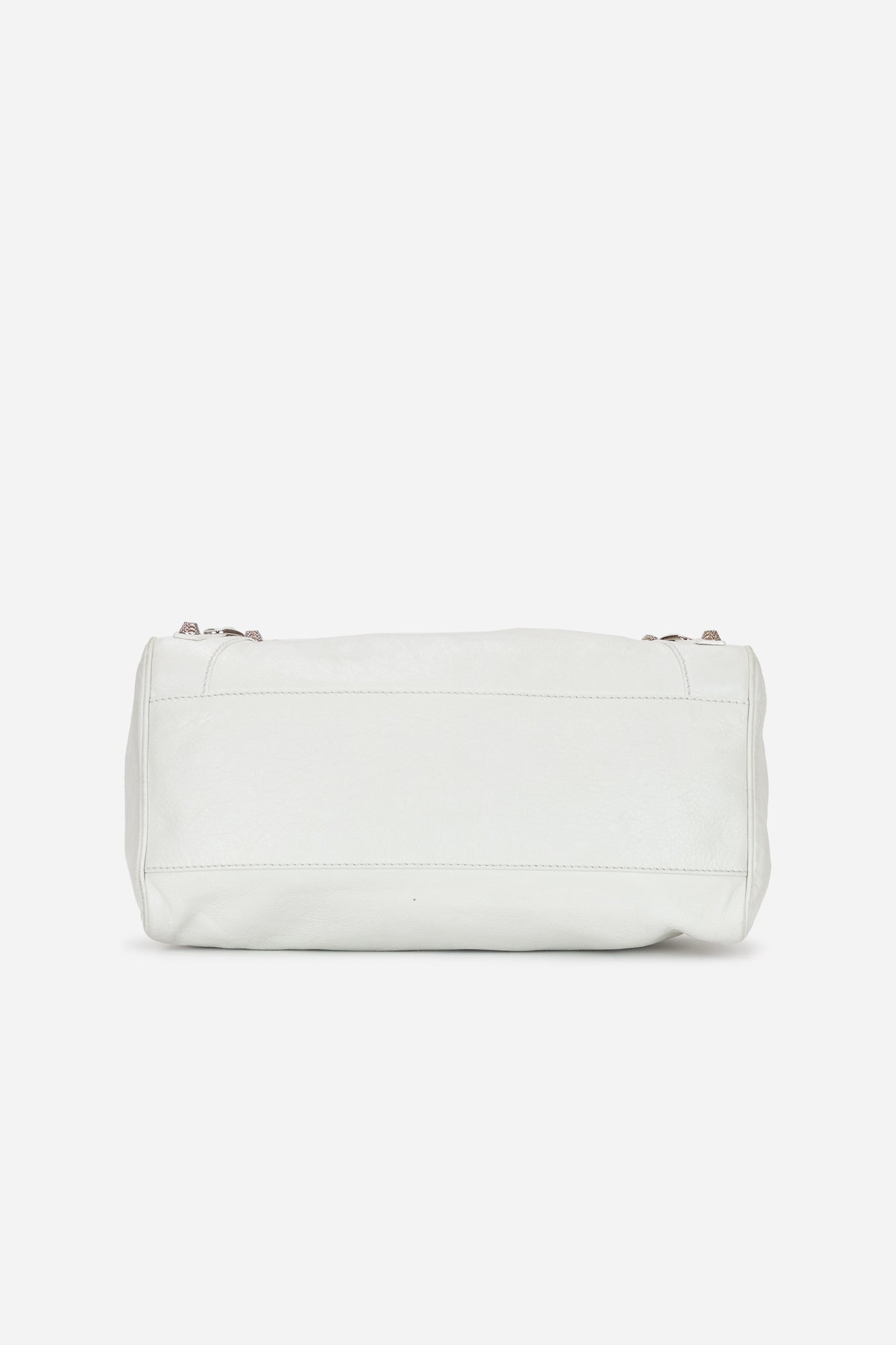White Leather Motocross Velo Bag