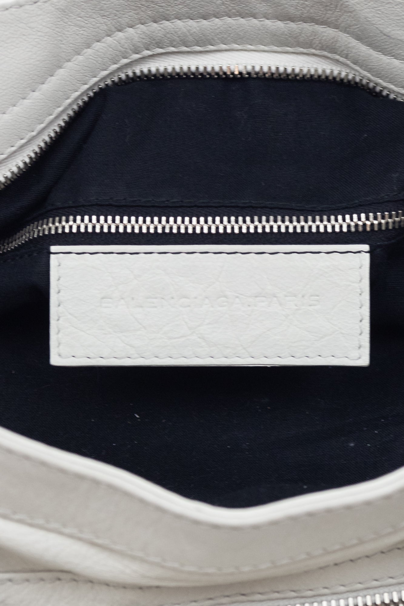 White Leather Motocross Velo Bag
