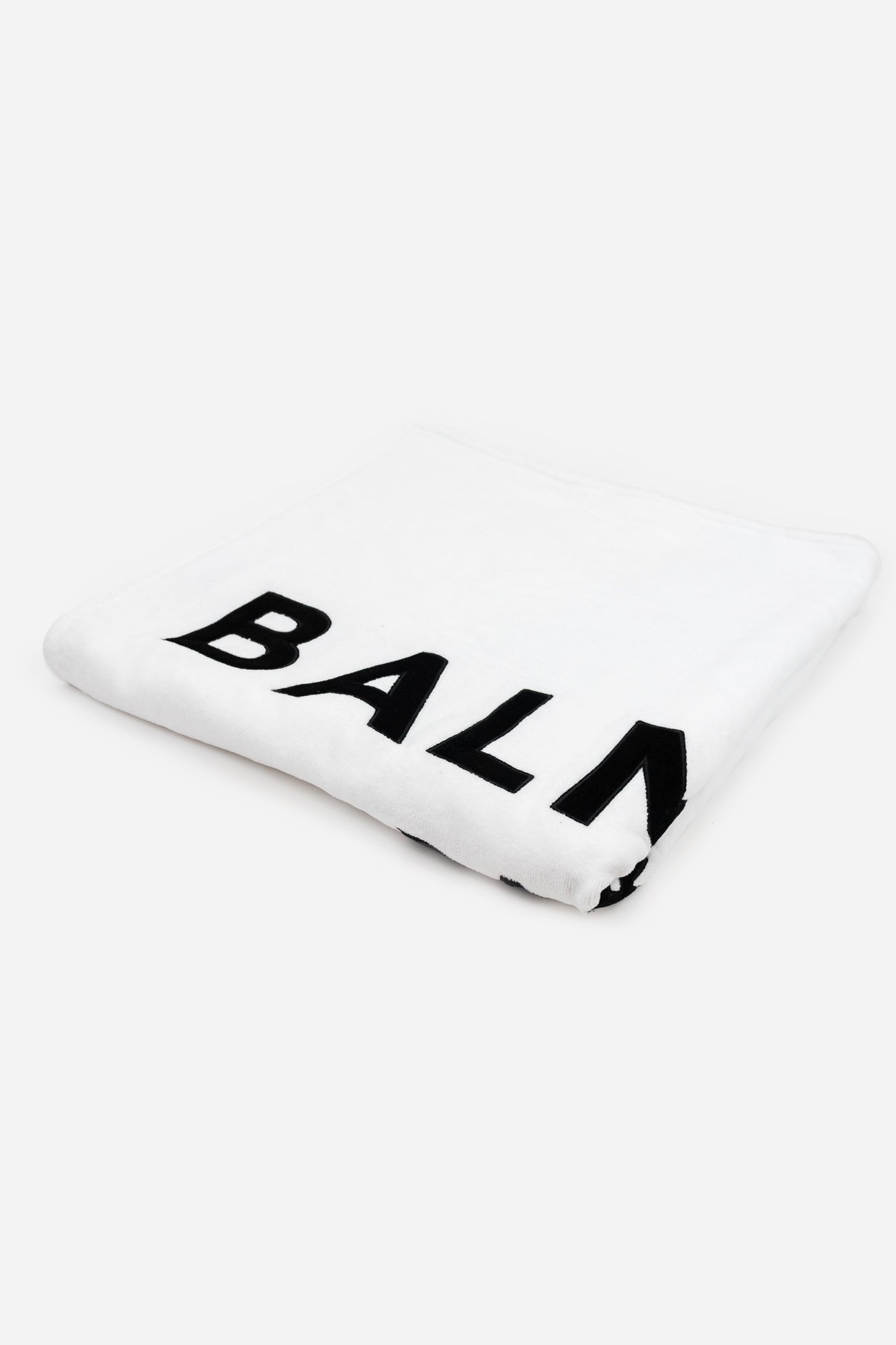 White and Black Logo Beach Towel