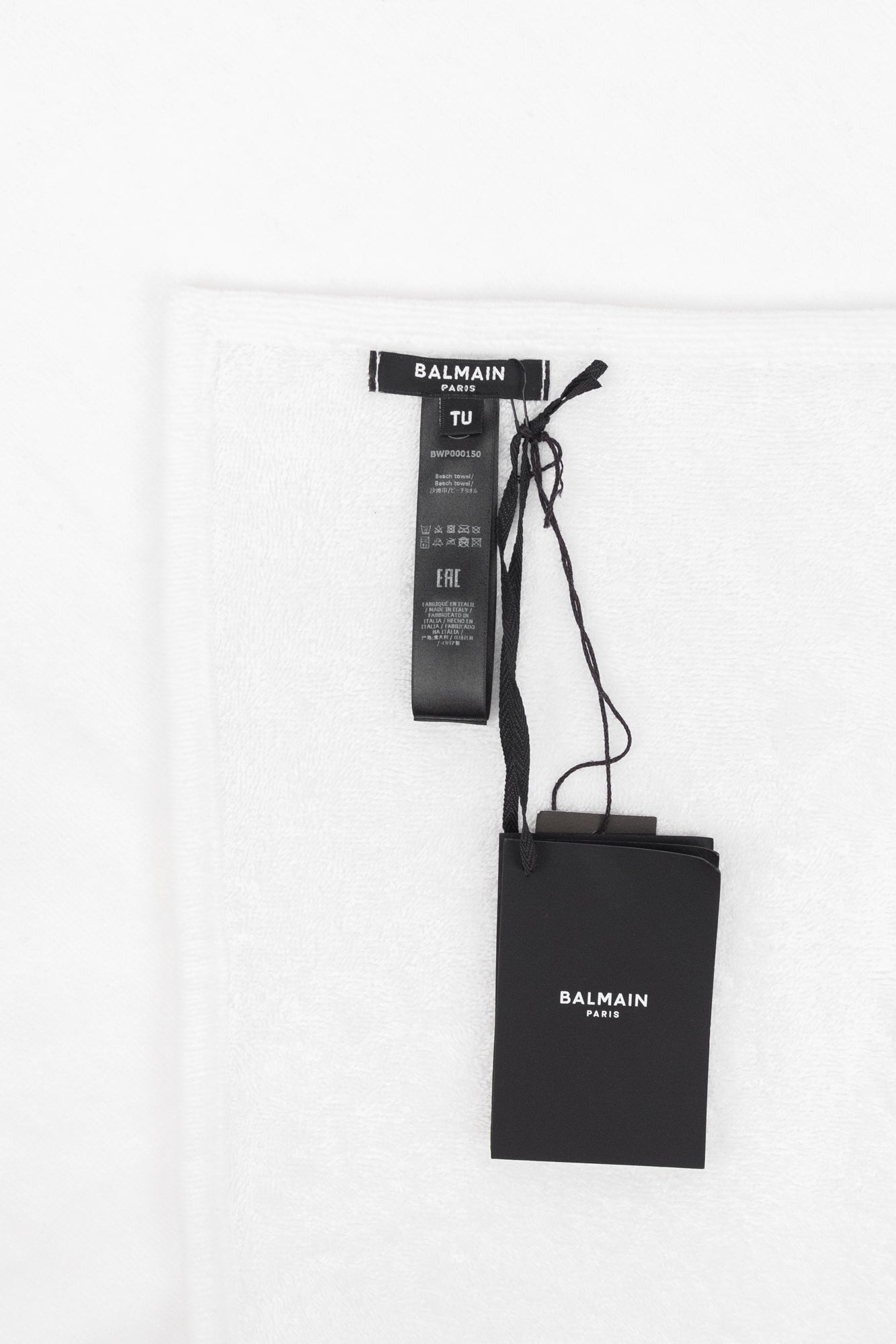 White and Black Logo Beach Towel 2