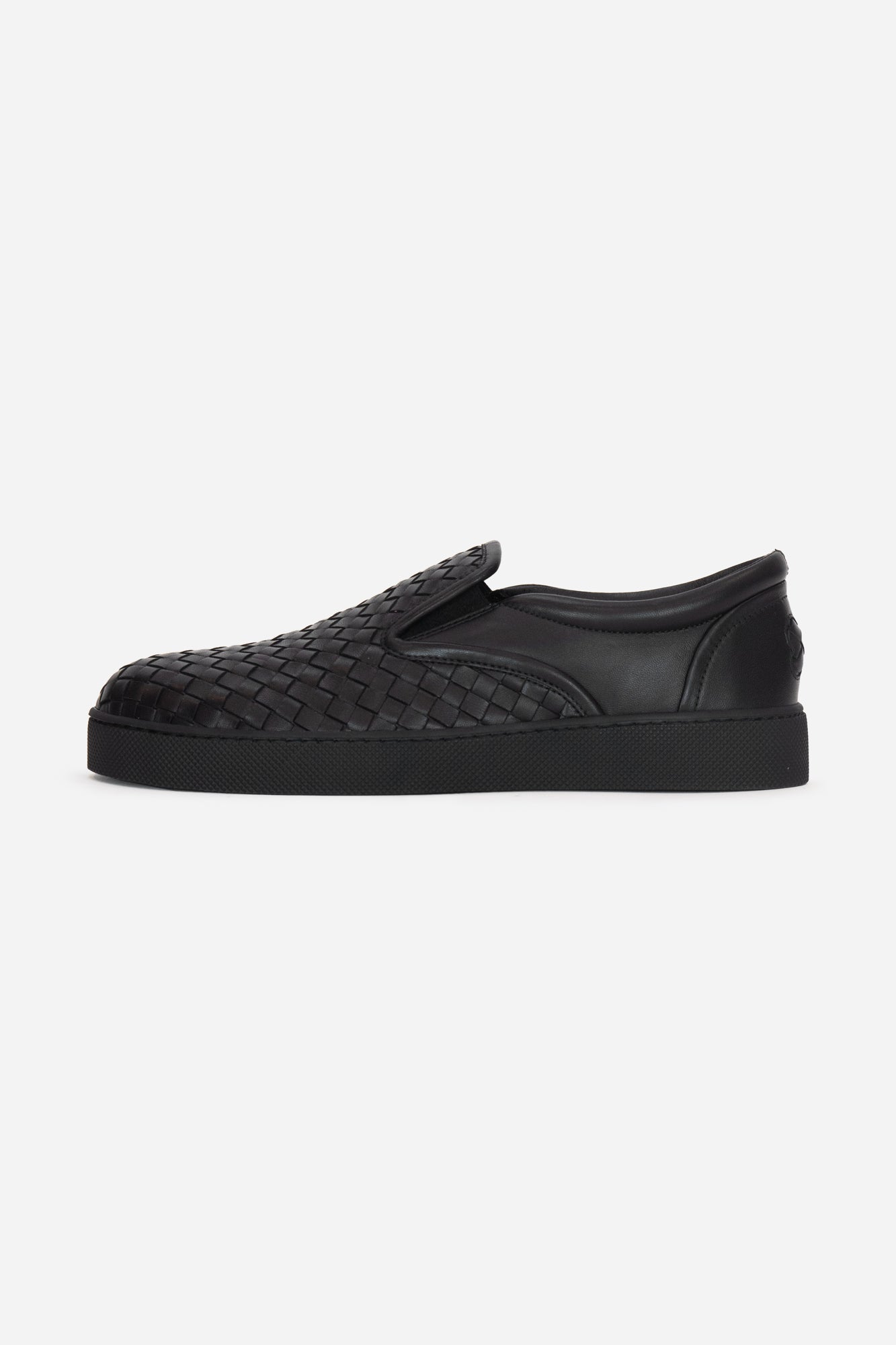 Black Woven Slip On Shoes