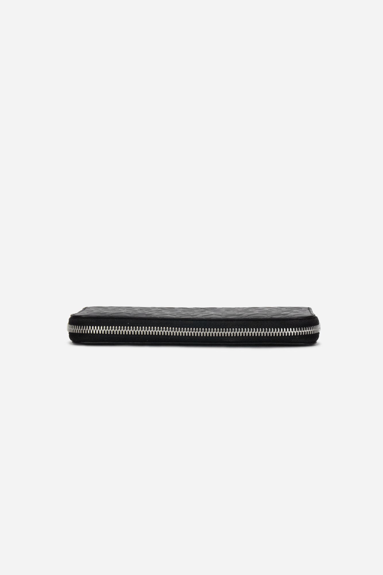 Black Leather Monogram TB Zip Around Wallet