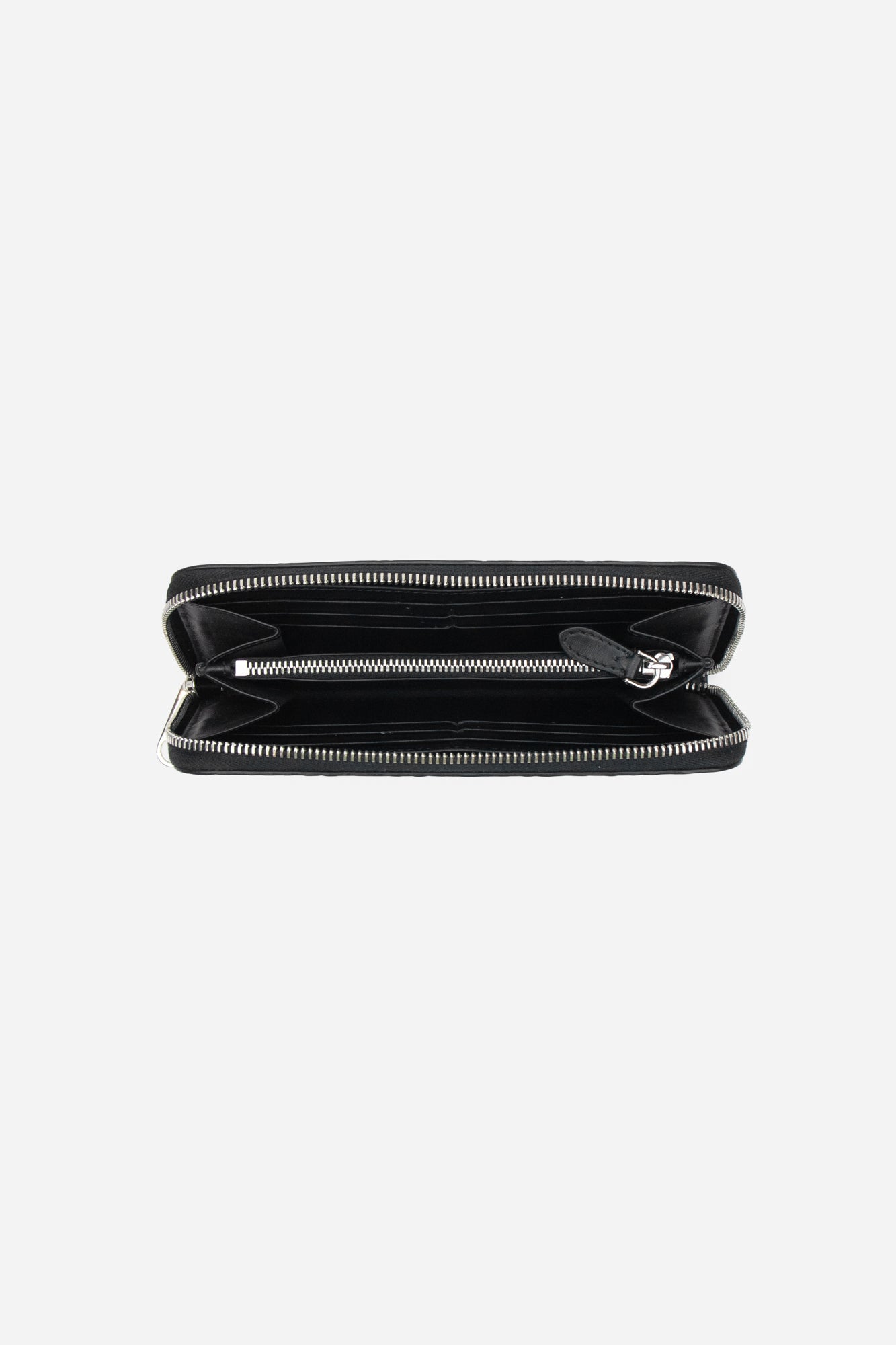 Black Leather Monogram TB Zip Around Wallet