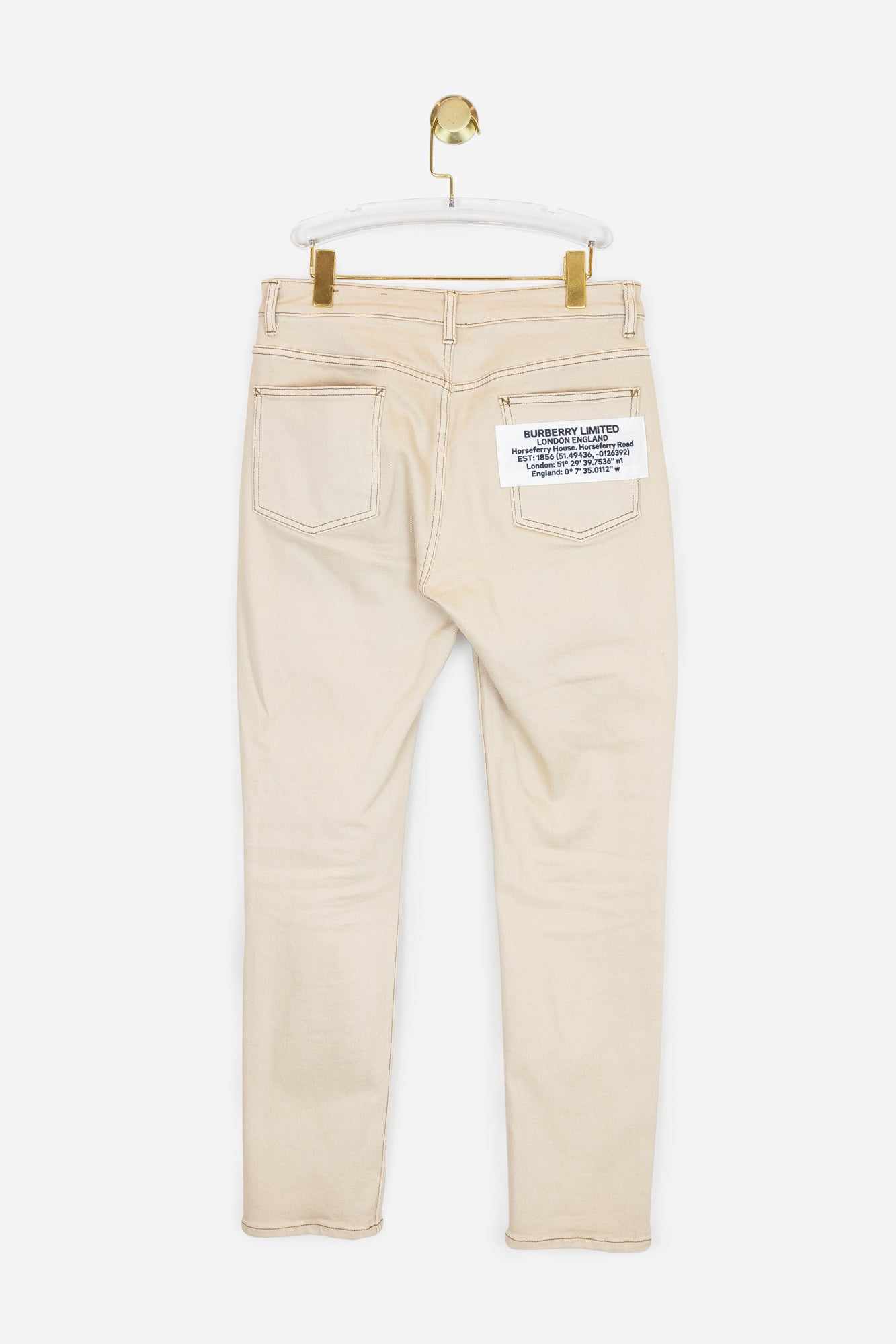 Beige Denim Trousers