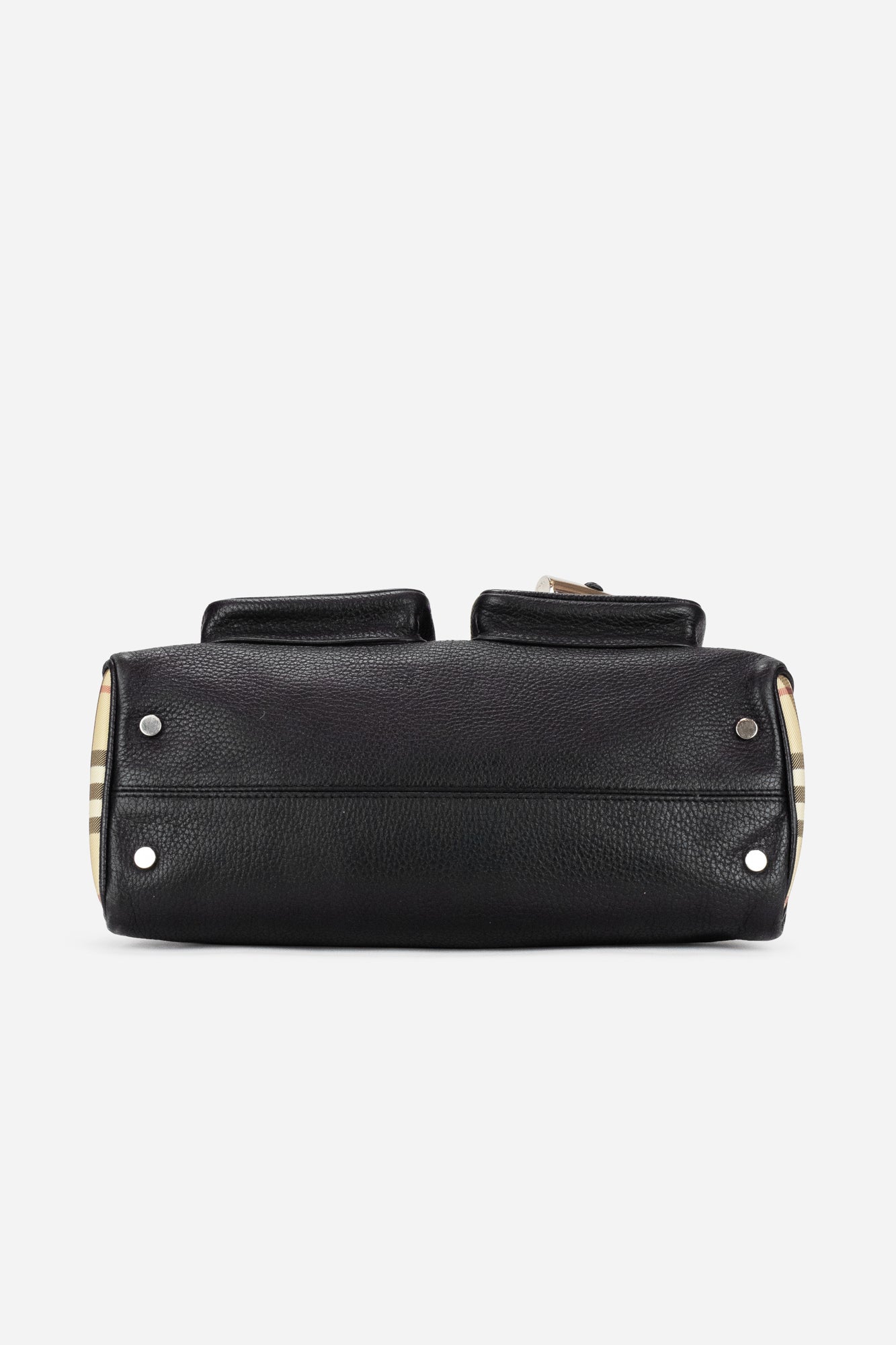 Black Leather Horn Toggle Tote
