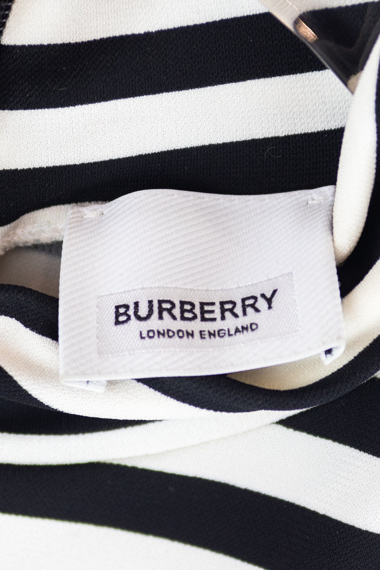 Black and White Horizontal Stripe Turtleneck Top