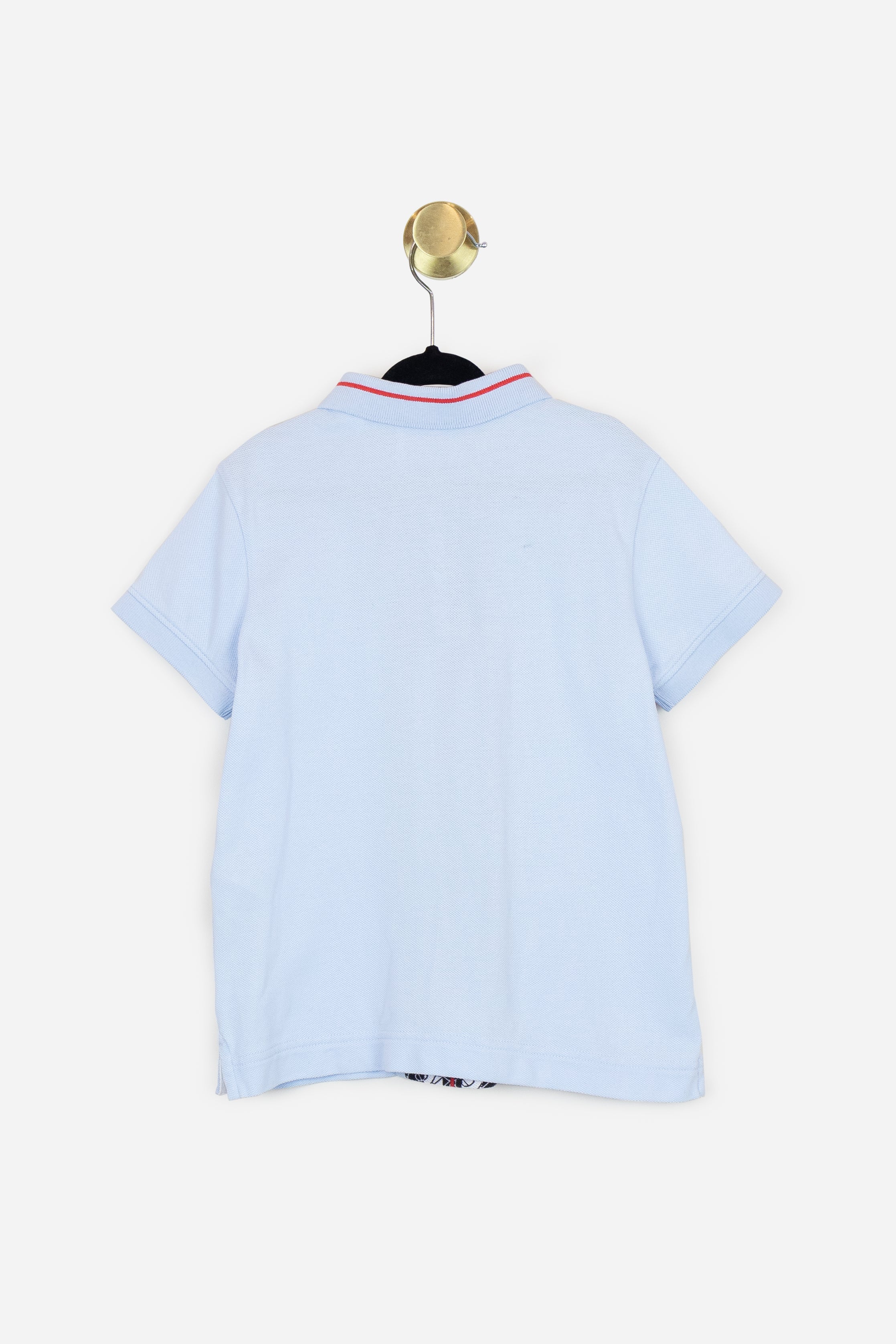 Blue Short Sleeve Polo with Logo Detail