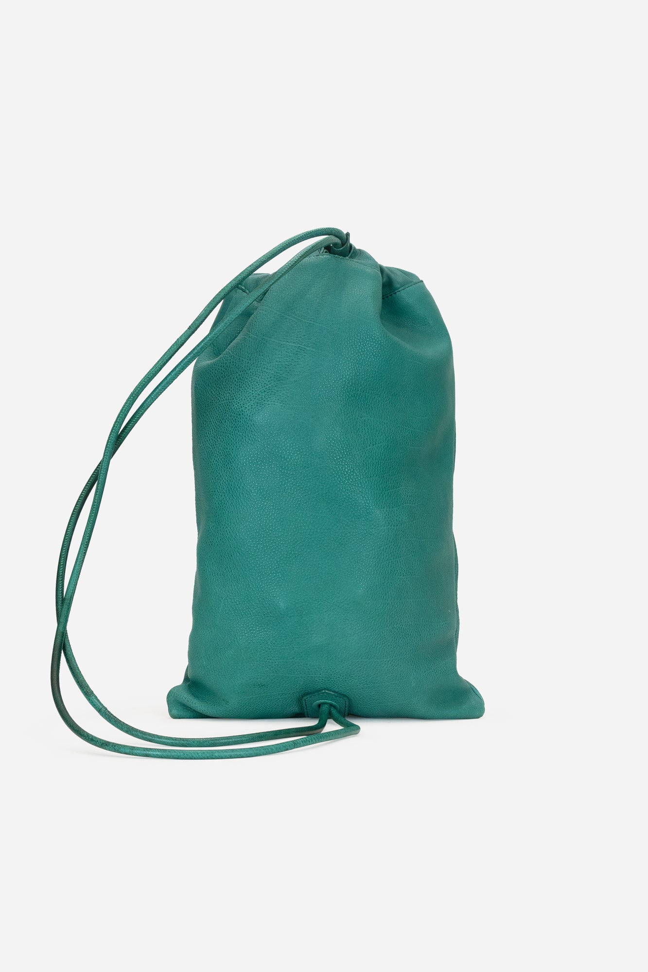 Green Draw String Bag With Pochette