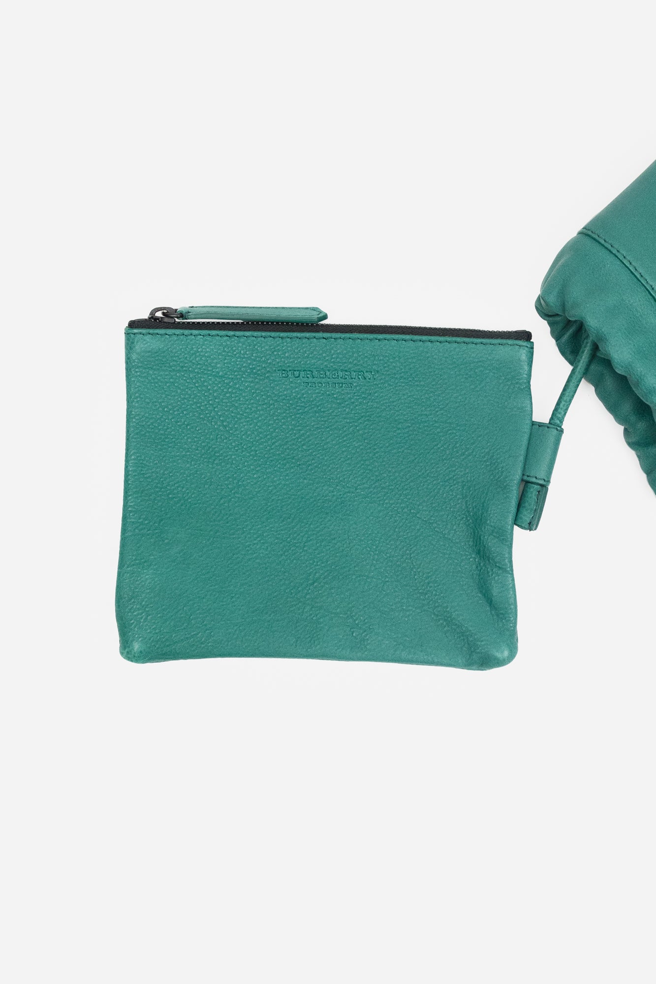 Green Draw String Bag With Pochette