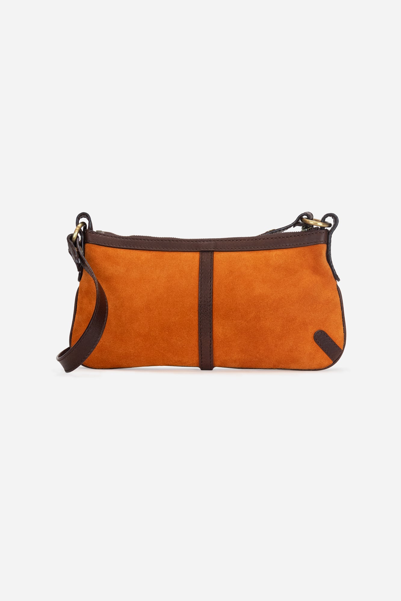 Orange Suede Shoulder Bag