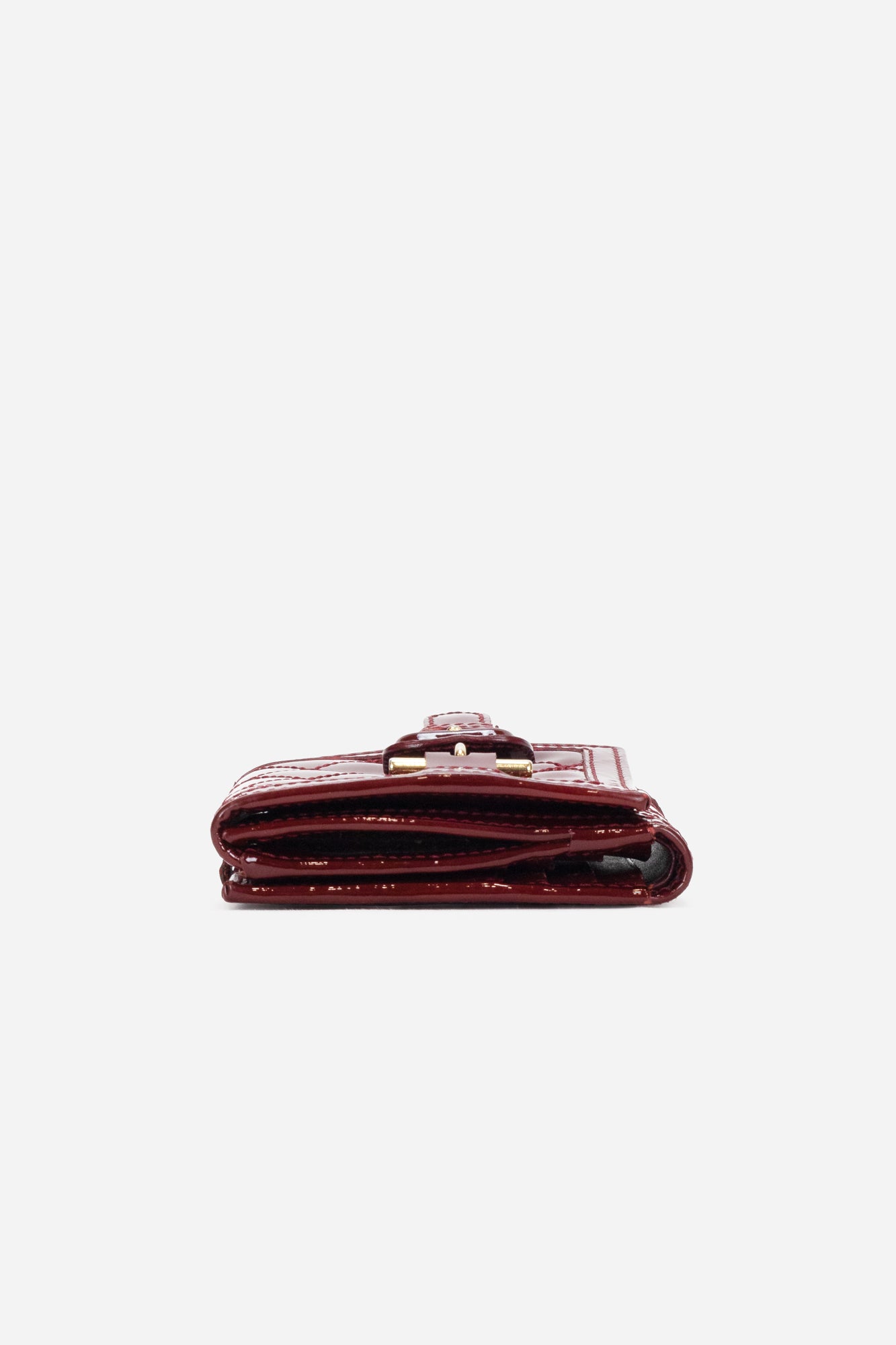 Red Patent Leather Compact Wallet