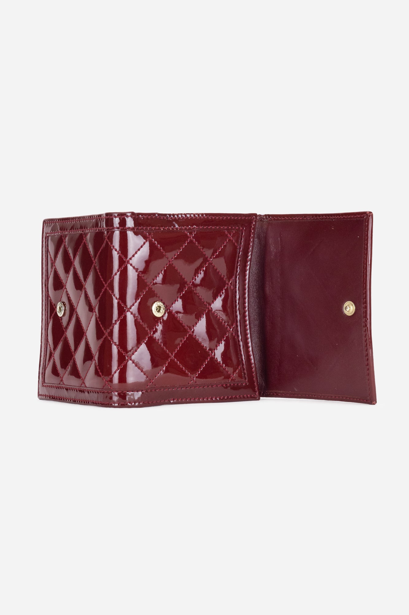 Red Patent Leather Compact Wallet