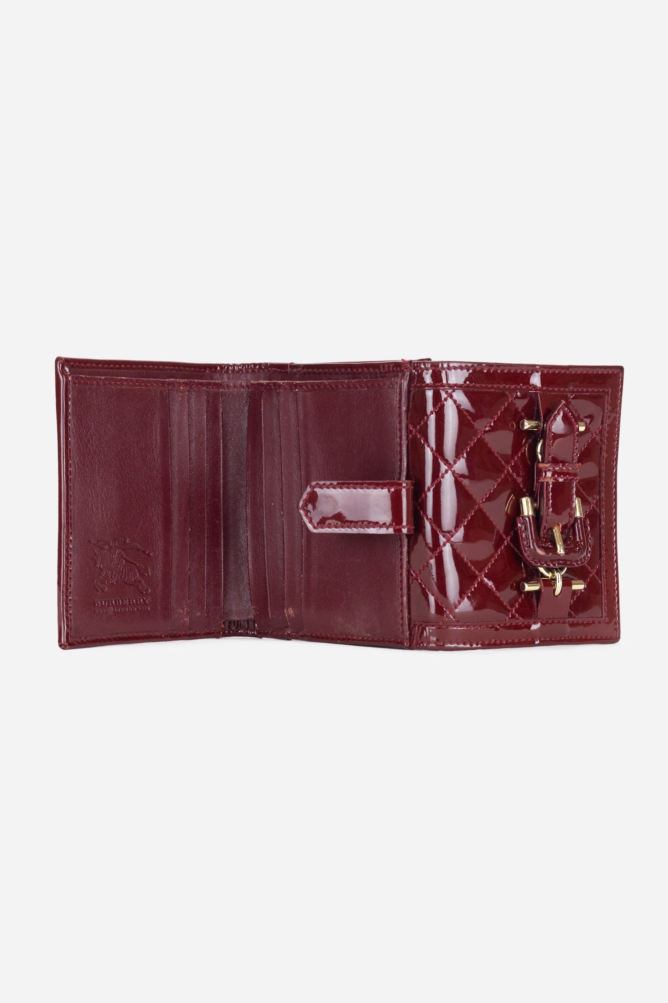 Red Patent Leather Compact Wallet