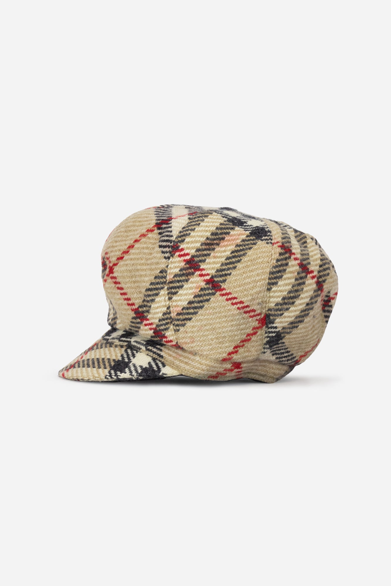 Short Brim Wool Brit Print Hat