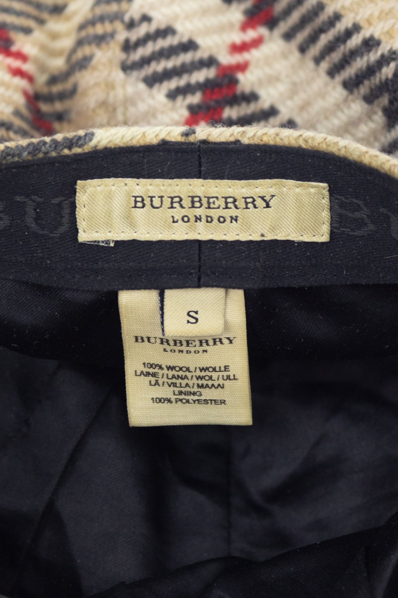 Short Brim Wool Brit Print Hat