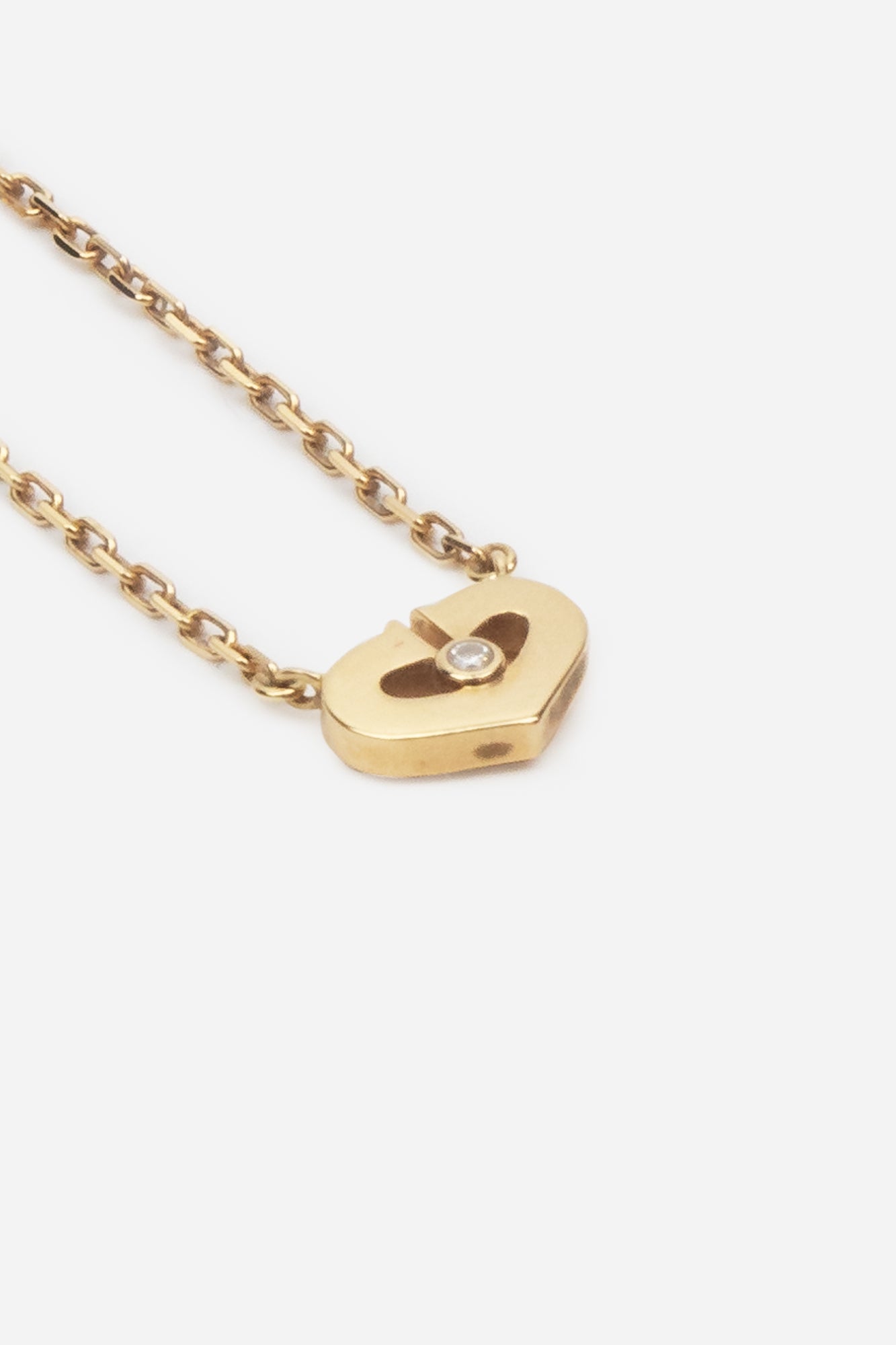 Rose Gold Heart C De Diamond Necklace