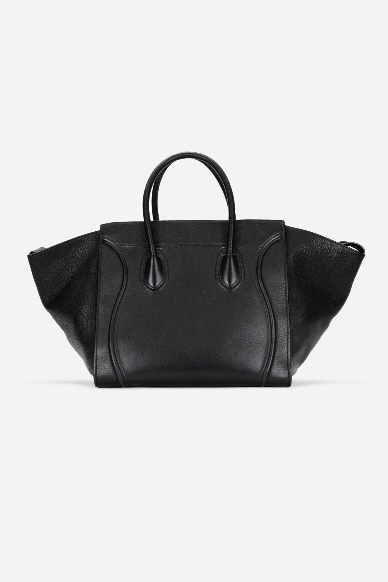 Black Leather Medium Phantom Luggage tote