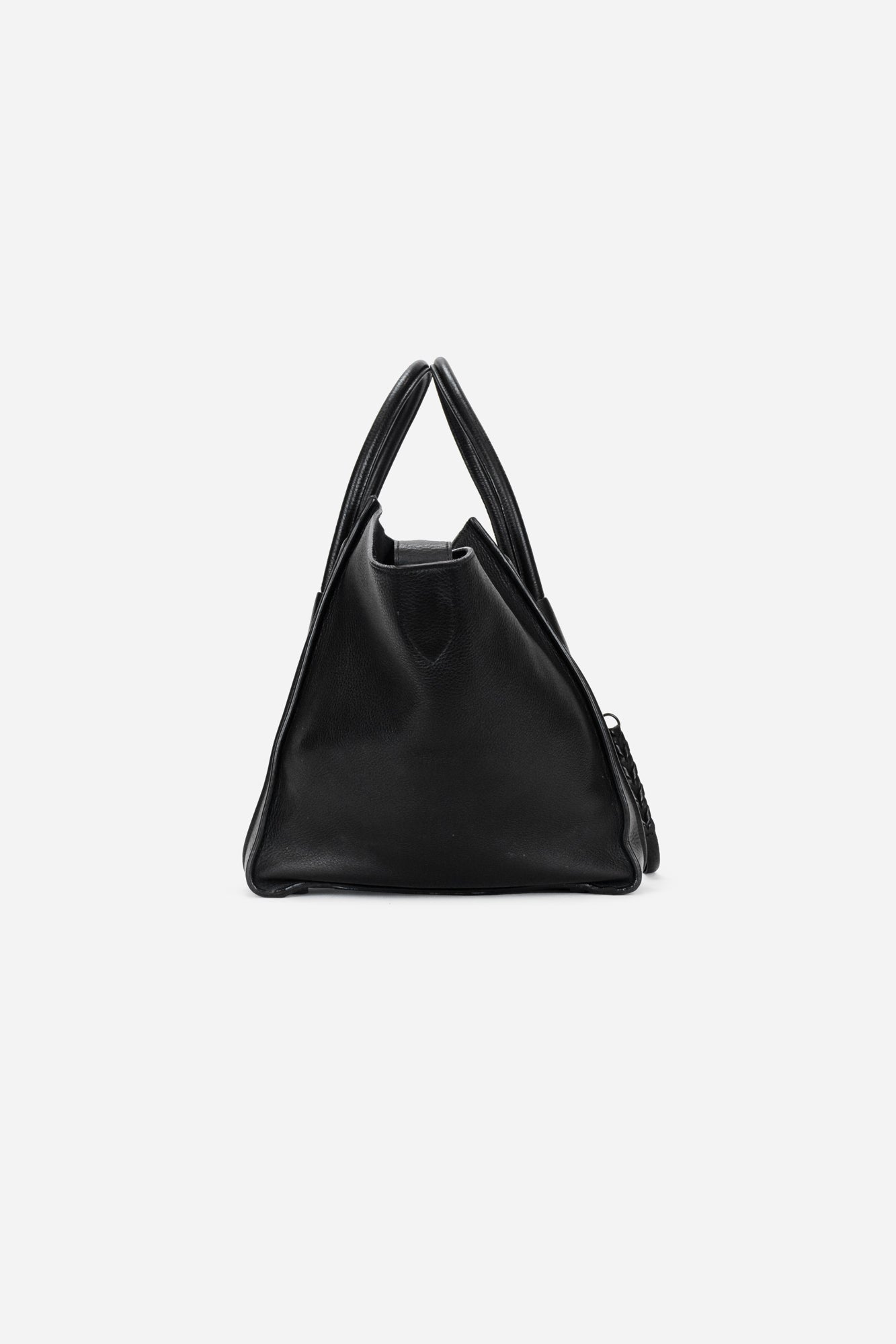 Black Leather Medium Phantom Luggage tote
