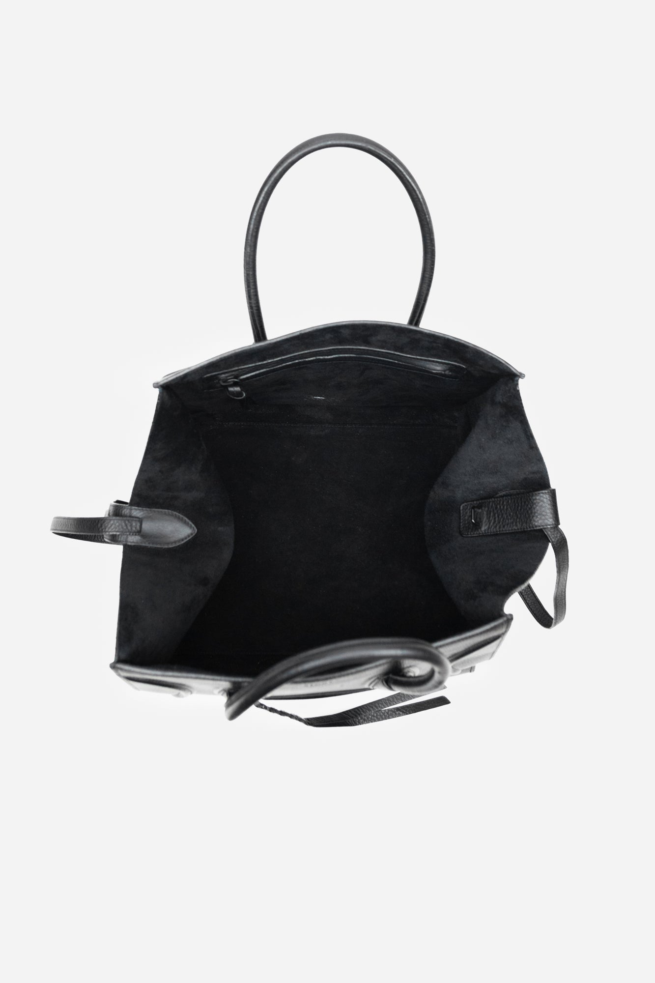 Black Leather Medium Phantom Luggage tote