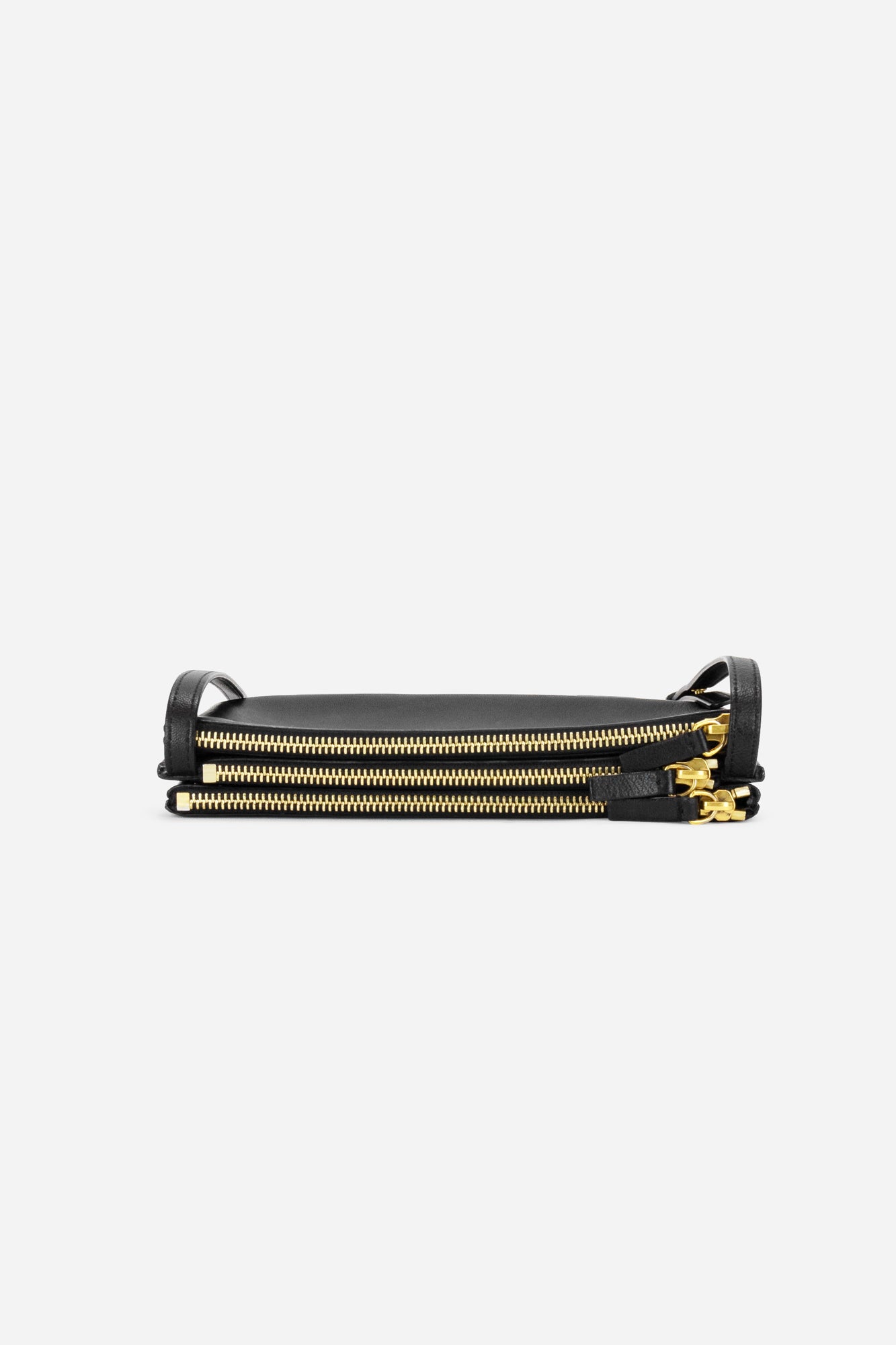 Black Leather Small Trio Bag