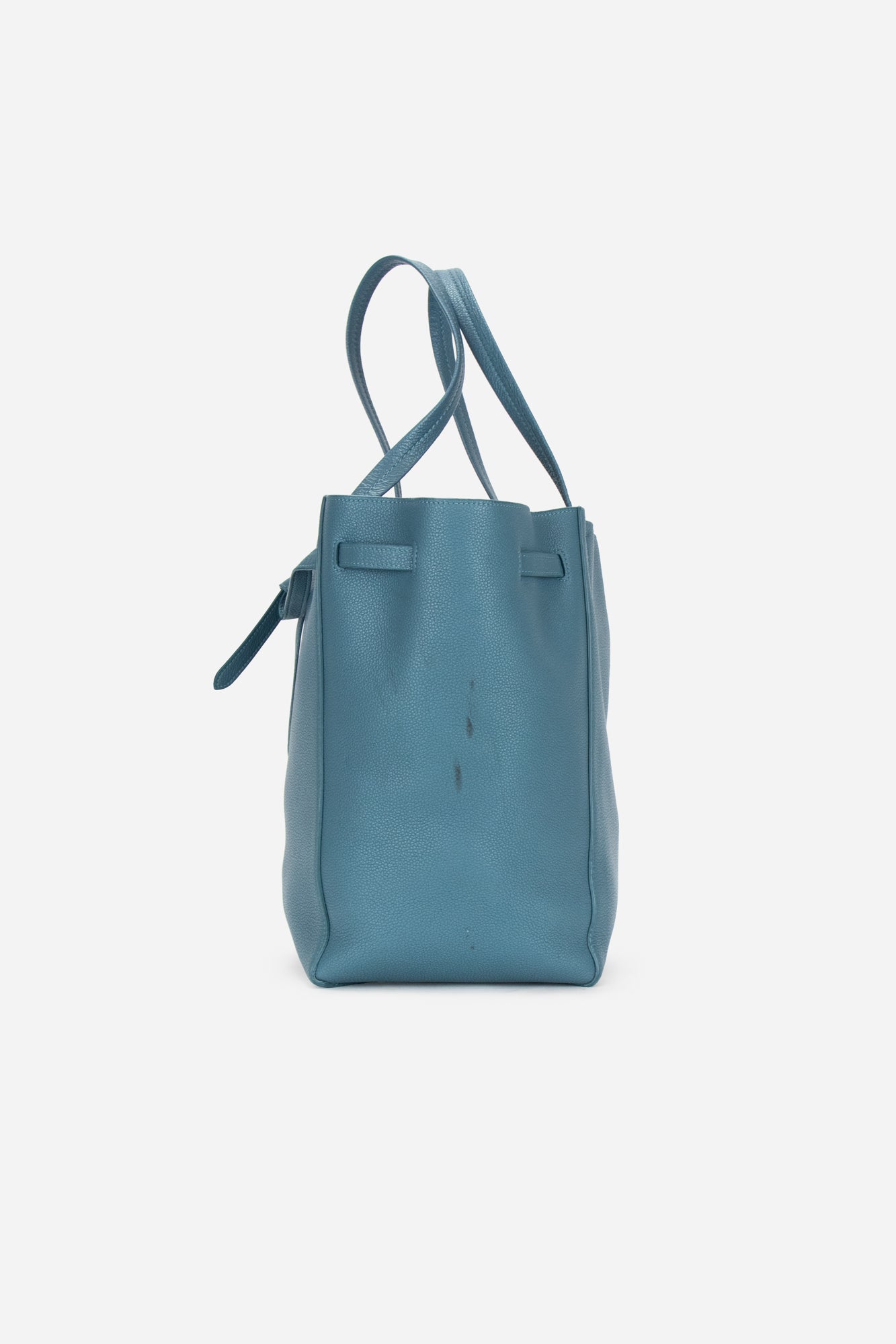 Blue Leather Small Cabas Phantom Tote Bag