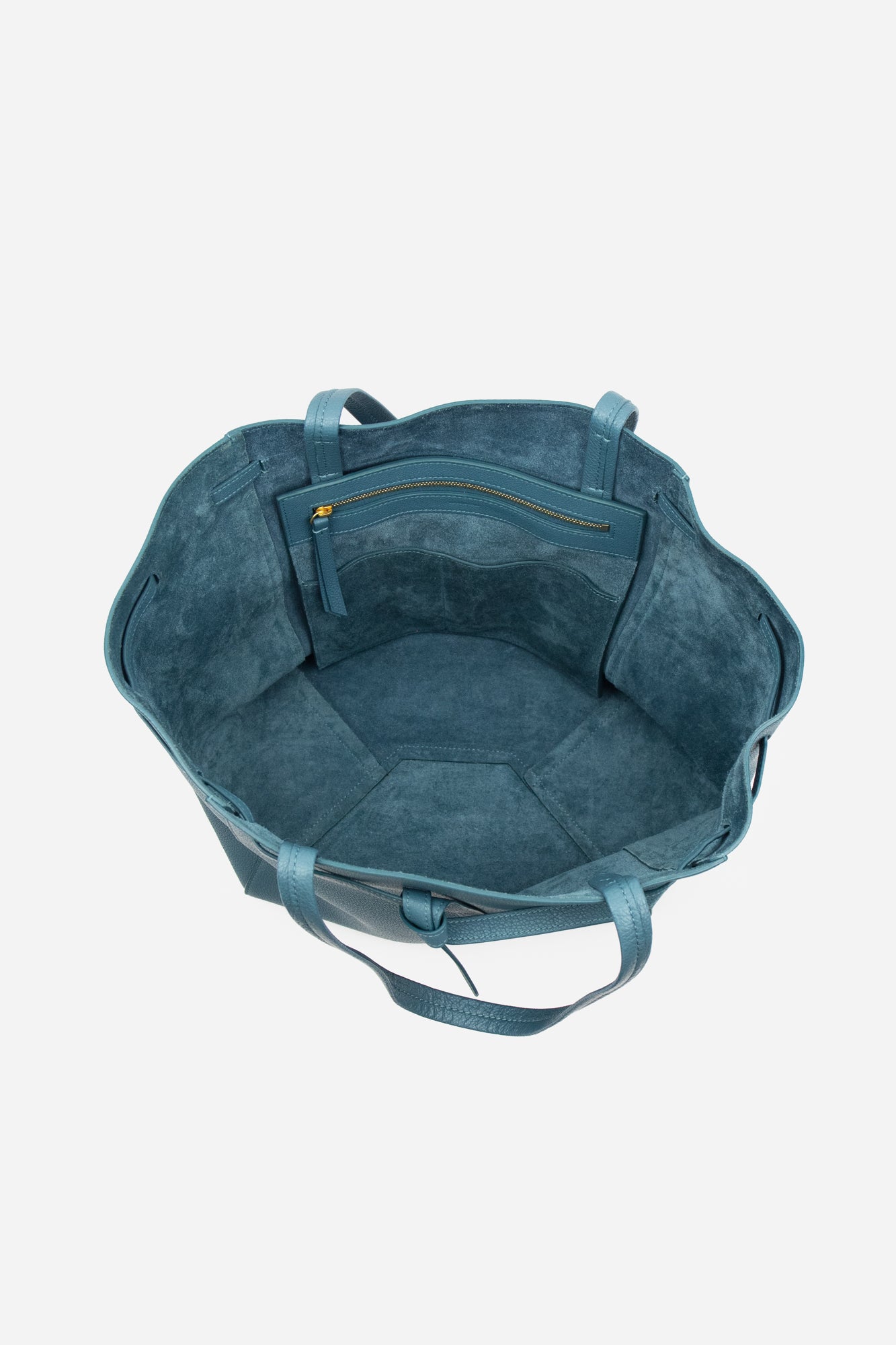 Blue Leather Small Cabas Phantom Tote Bag