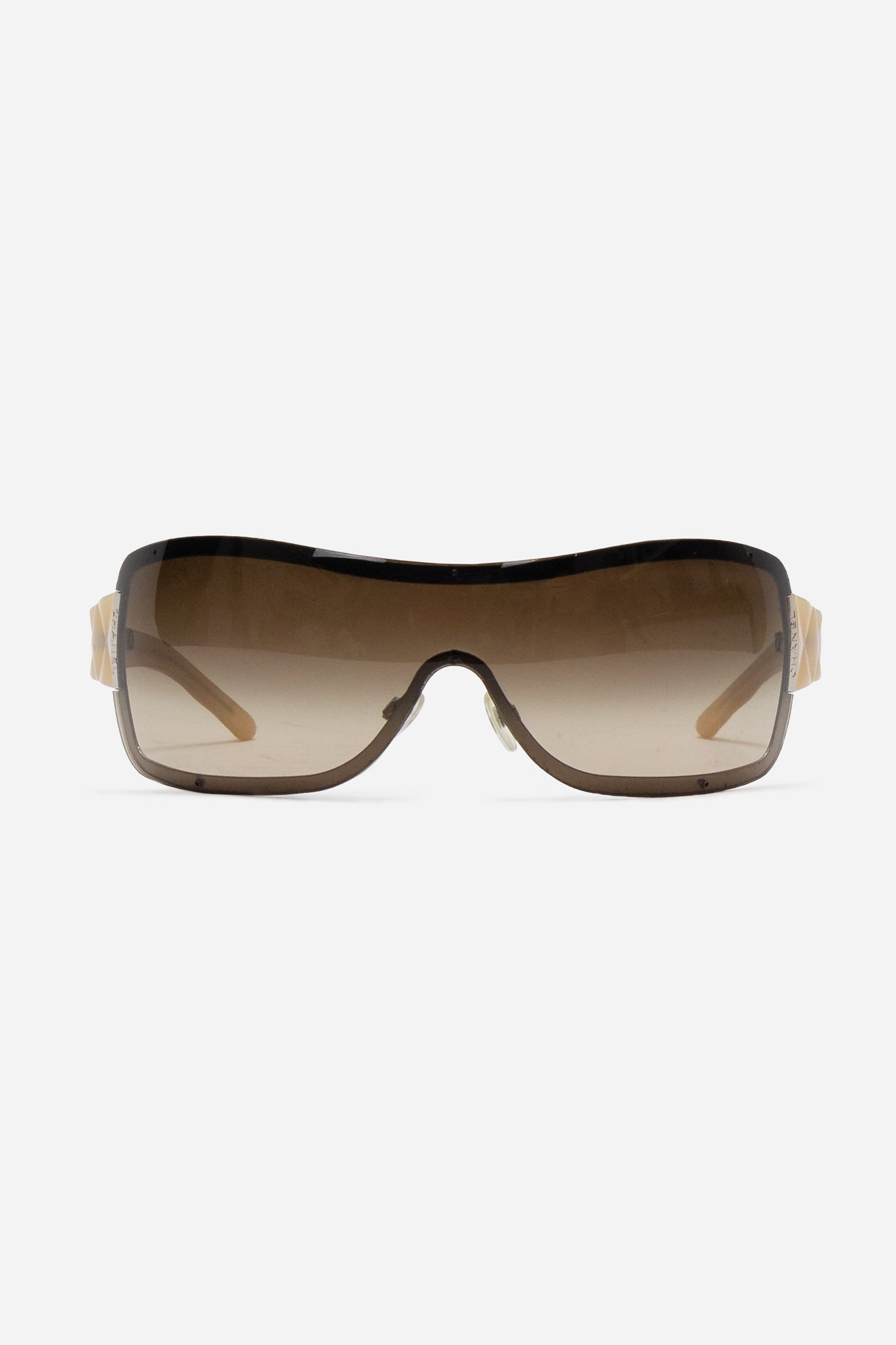 Beige Shield Sunglasses