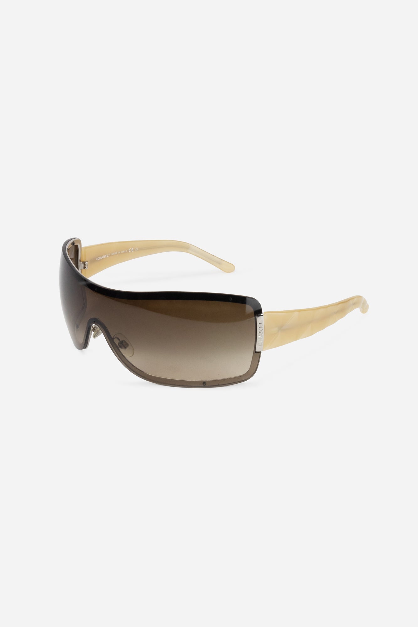 Beige Shield Sunglasses