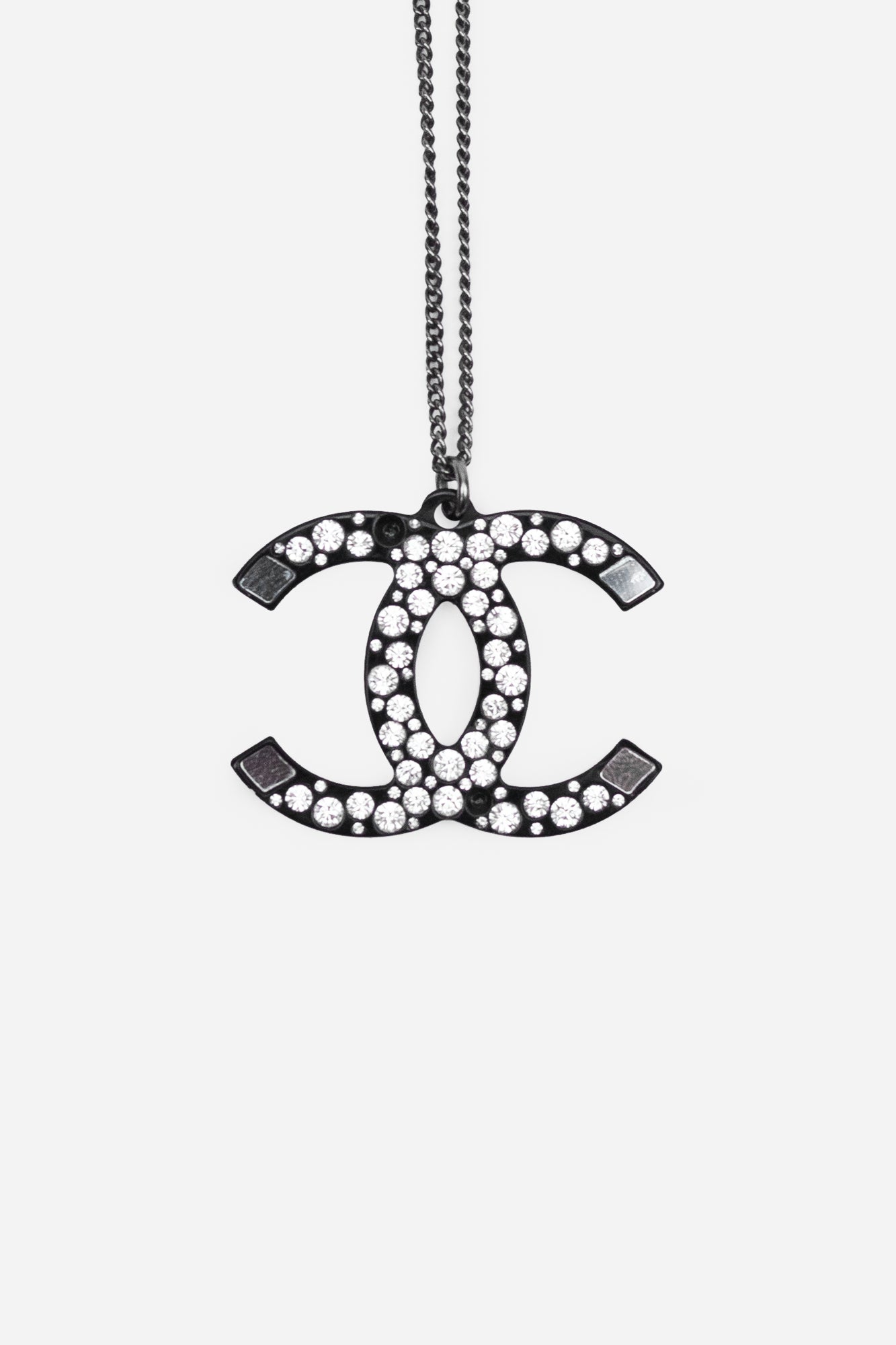 Black CC Necklace Diamond Logo