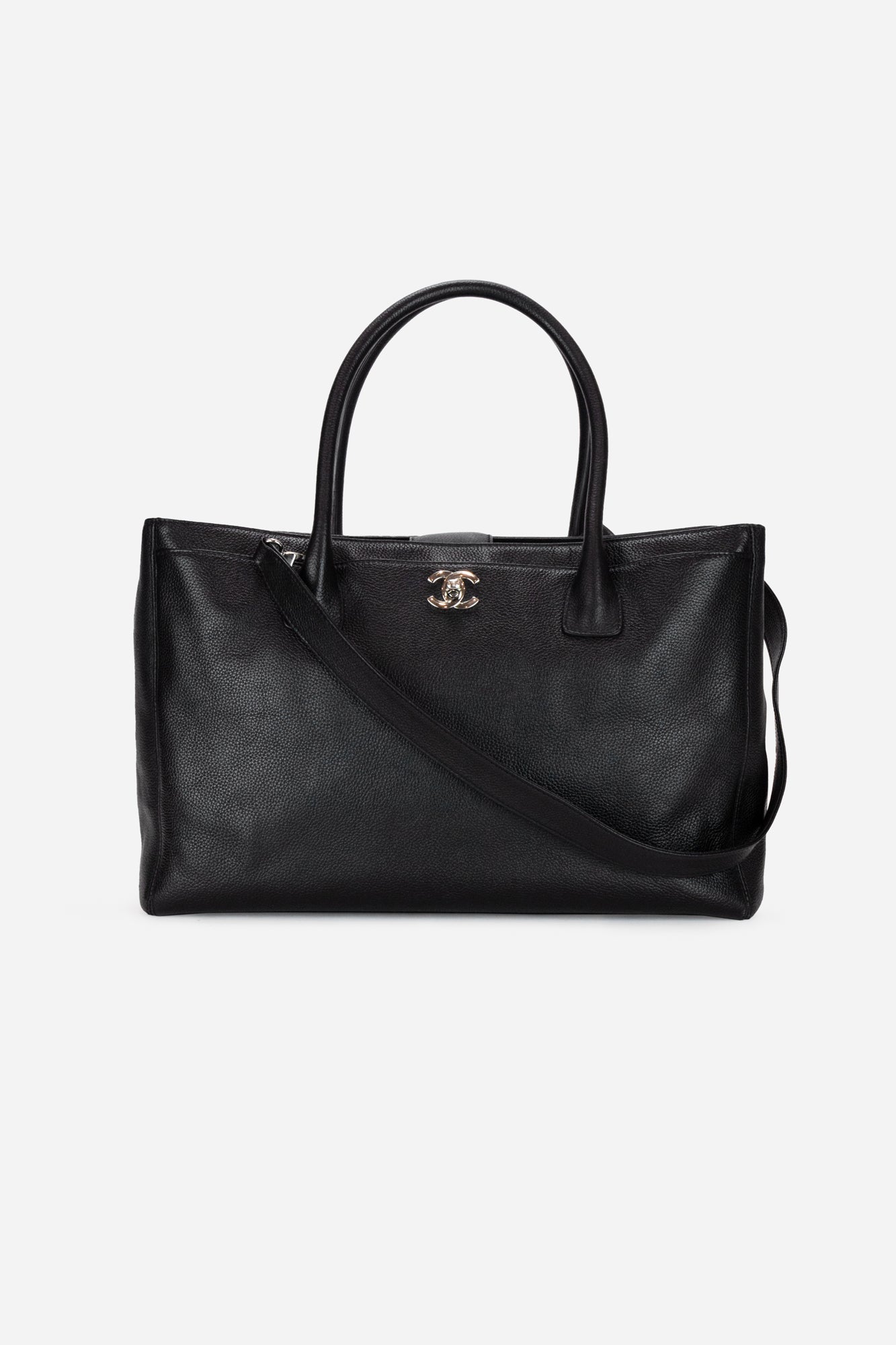 Black Caviar Medium Executive Cerf Tote