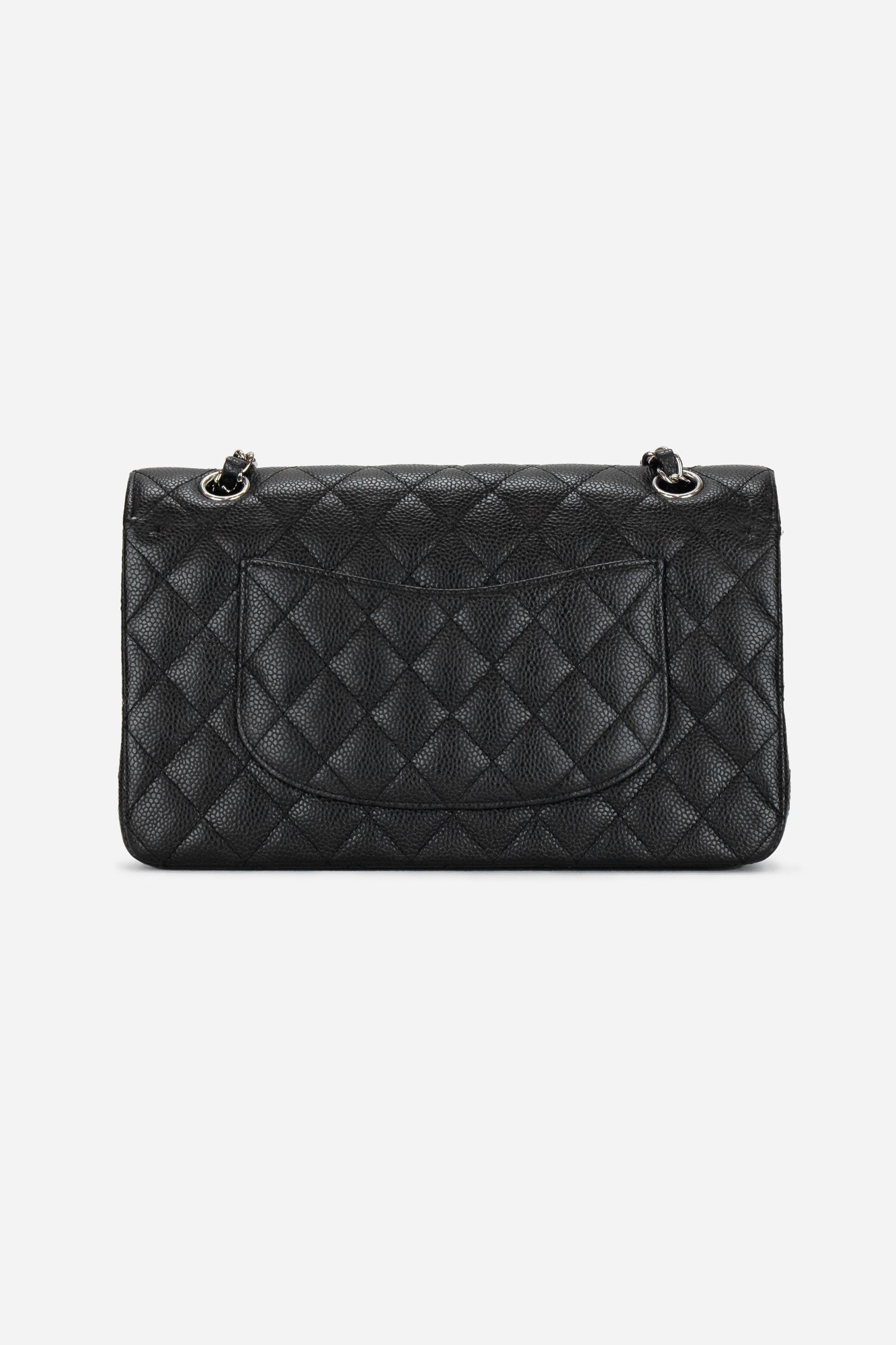 Black Leather Medium Classic Double Flap Bag