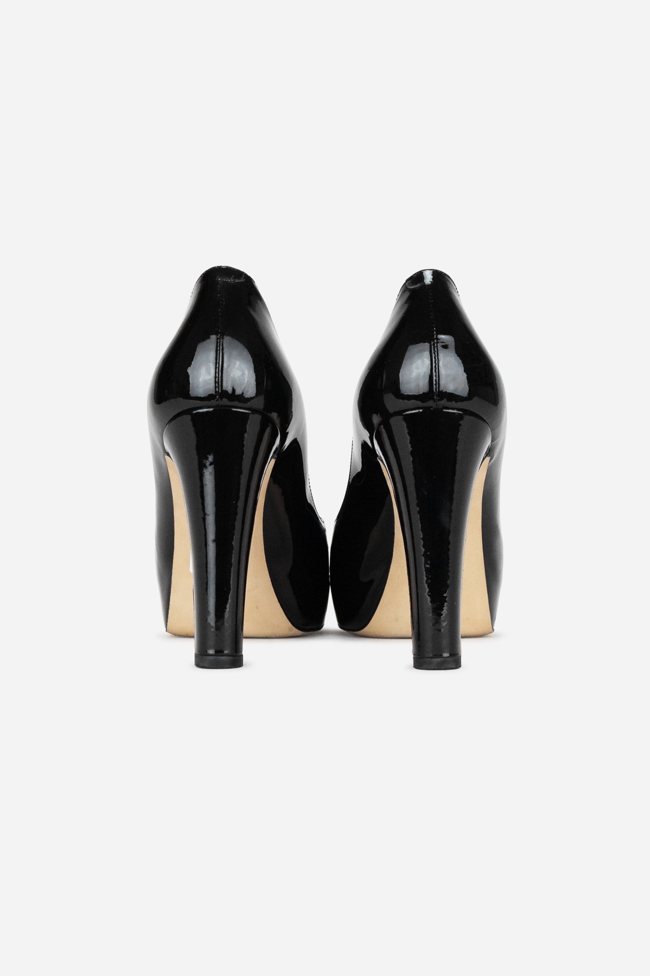 Black Patent Leather Name Plate Pumps