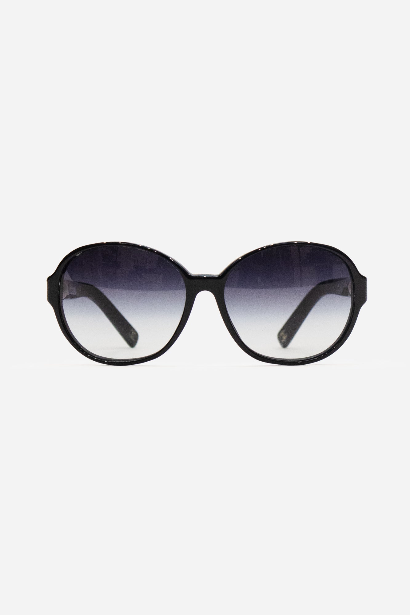 Black Round Frame Pearl Logo On Arm Sunglasses