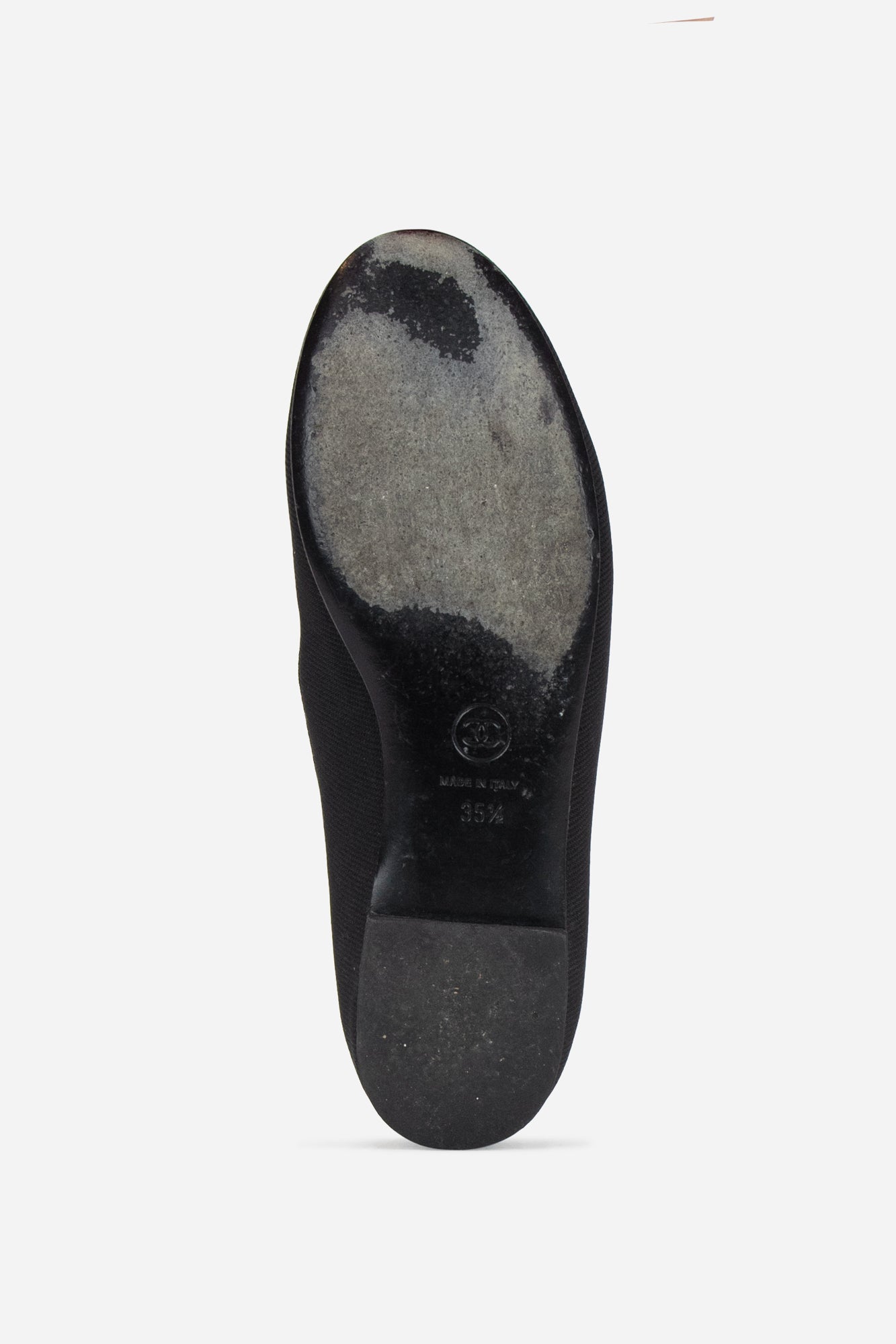 Black Felted CC Logo Loafers