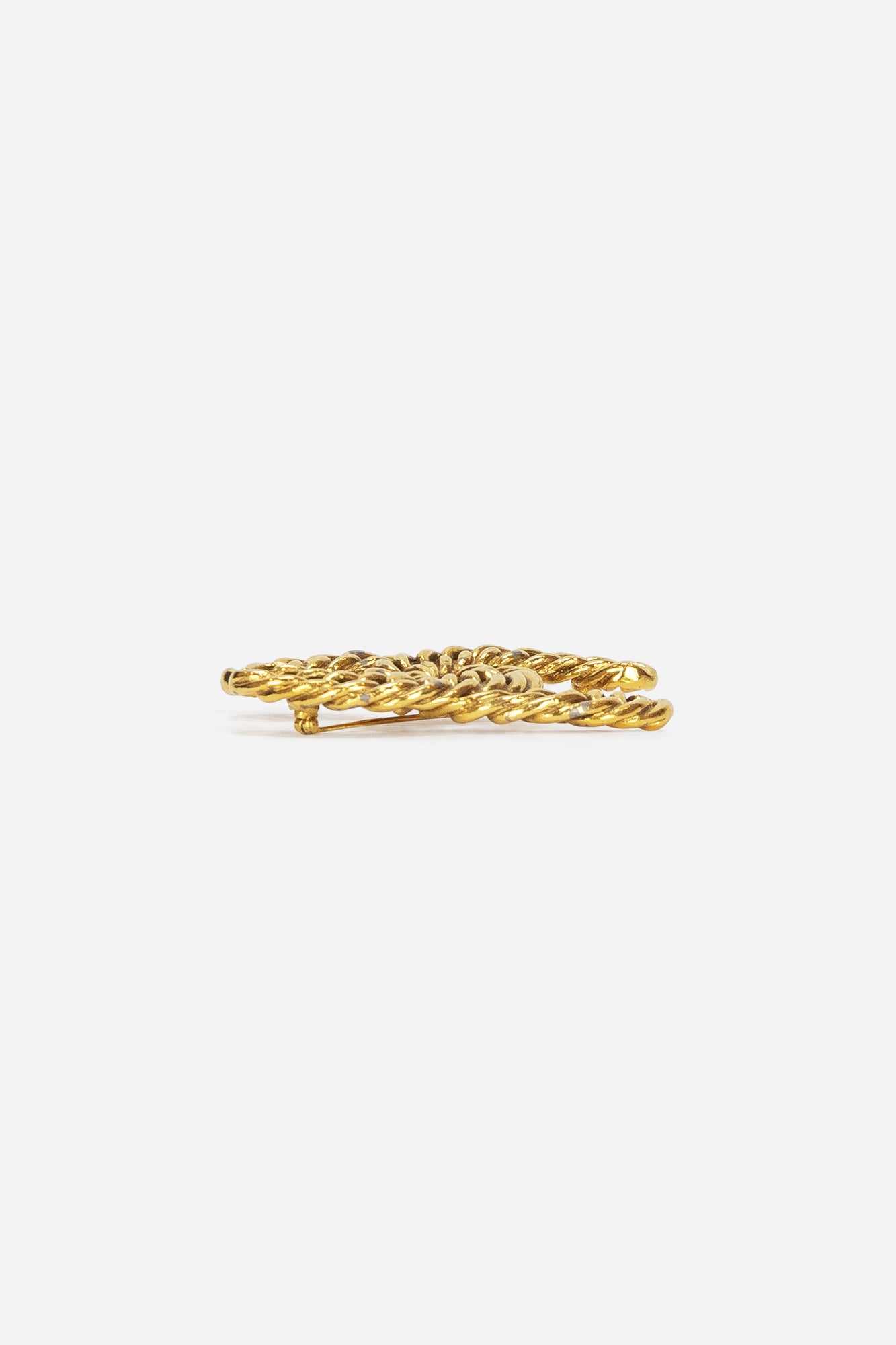 Gold CC Chain Brooch