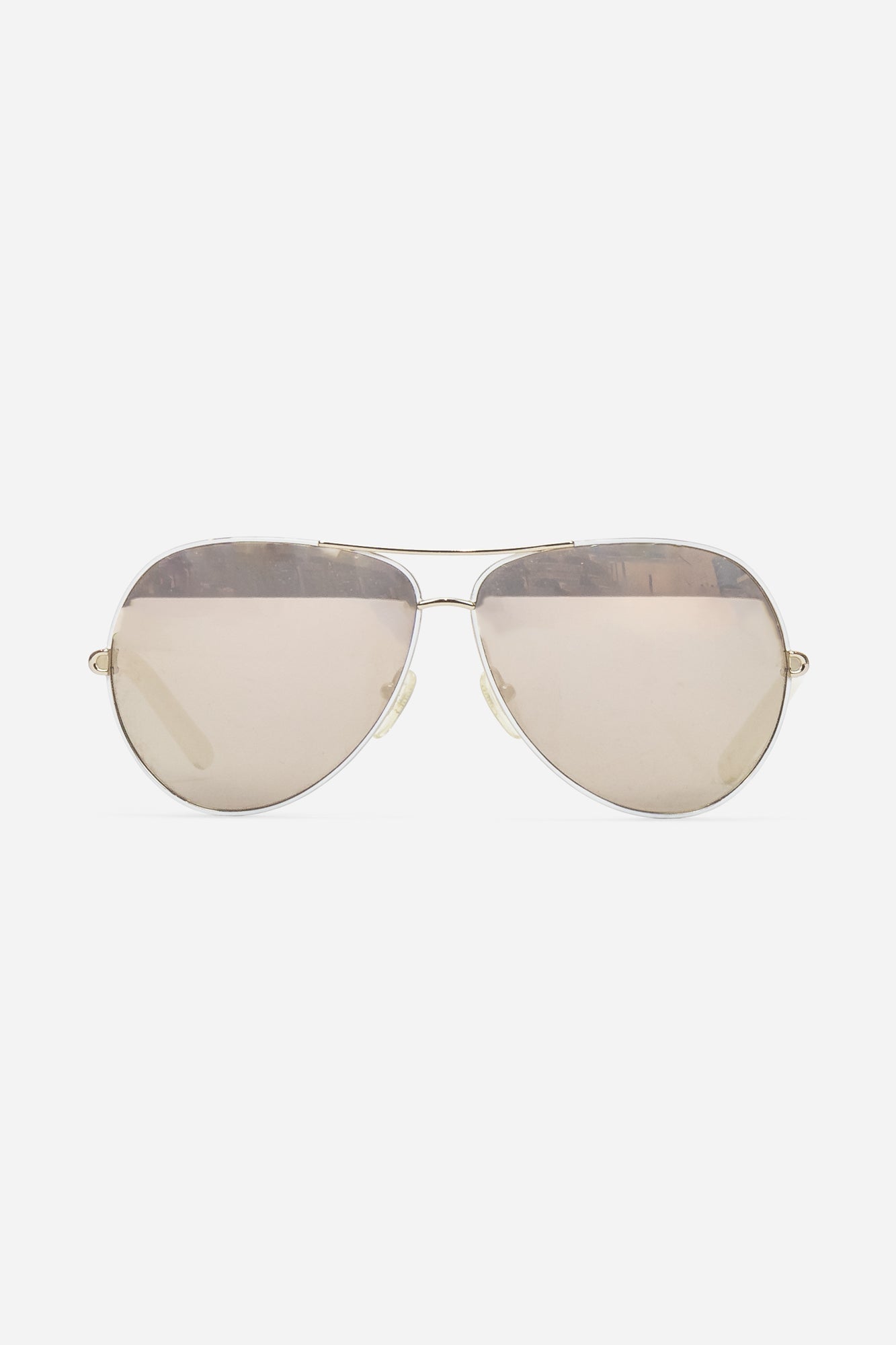 Reflective Silver Frame Aviator Sunglasses