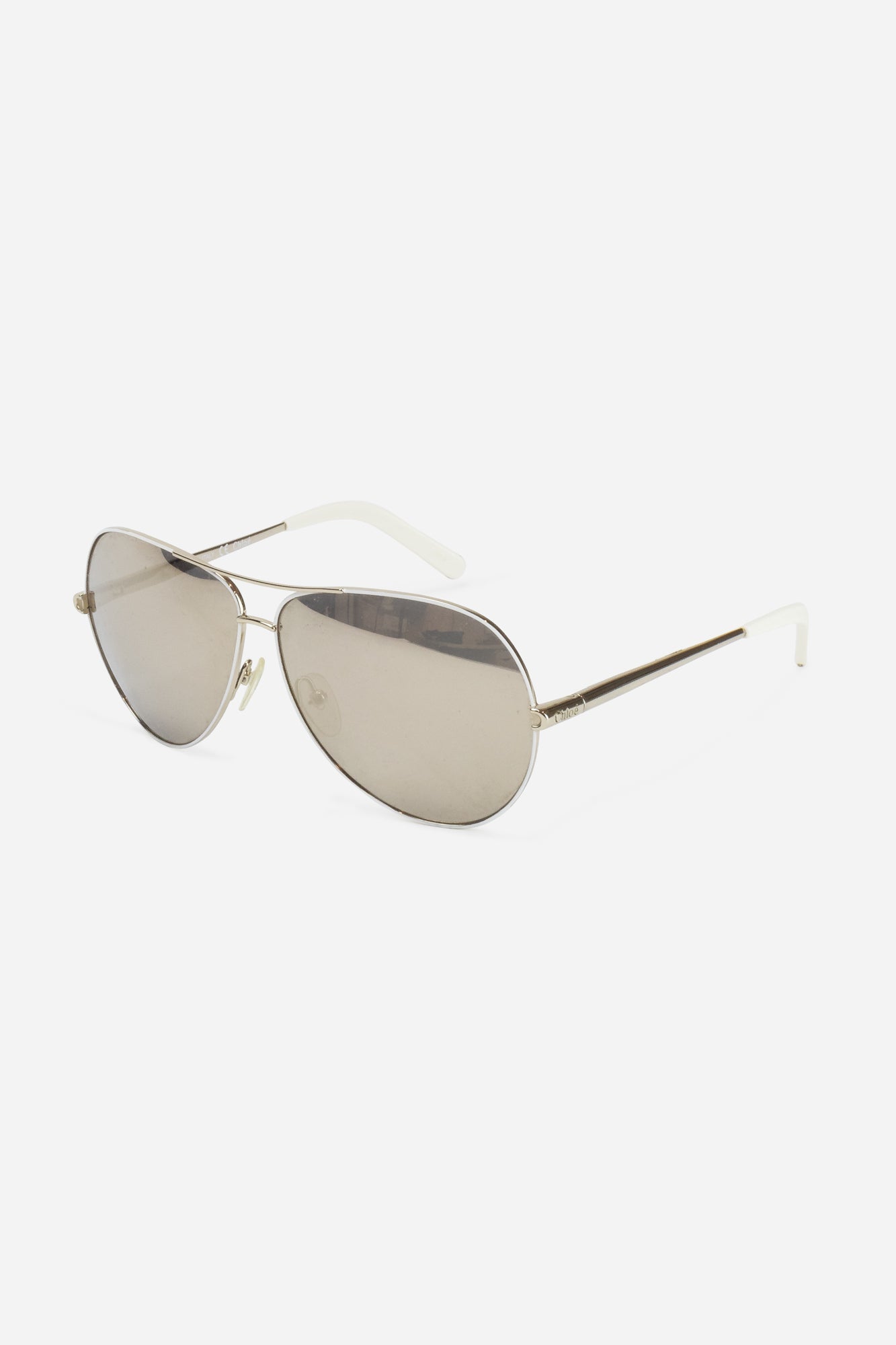 Reflective Silver Frame Aviator Sunglasses