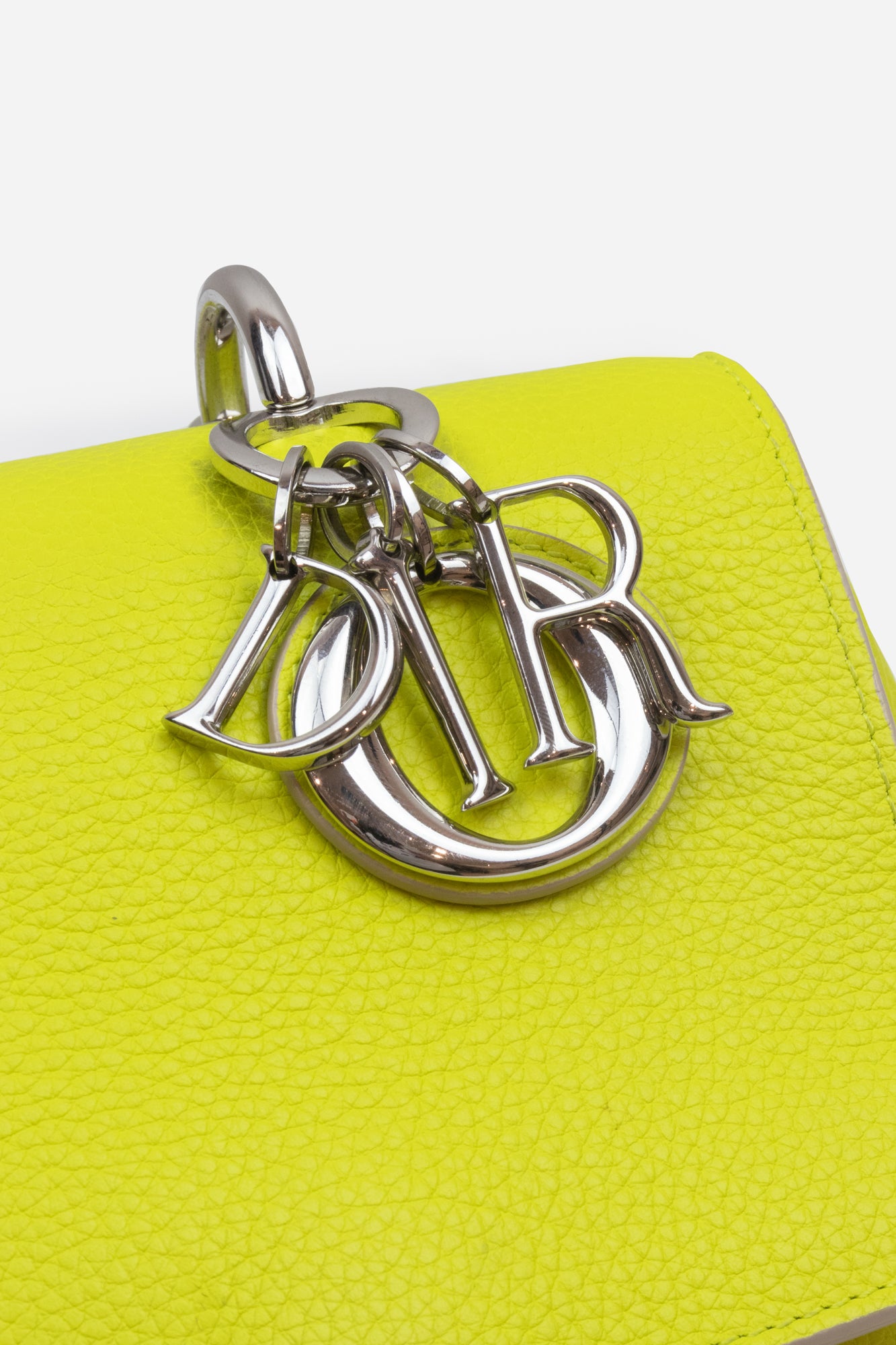 Bright Yellow Leather Be Dior Top Handle Bag  Leather