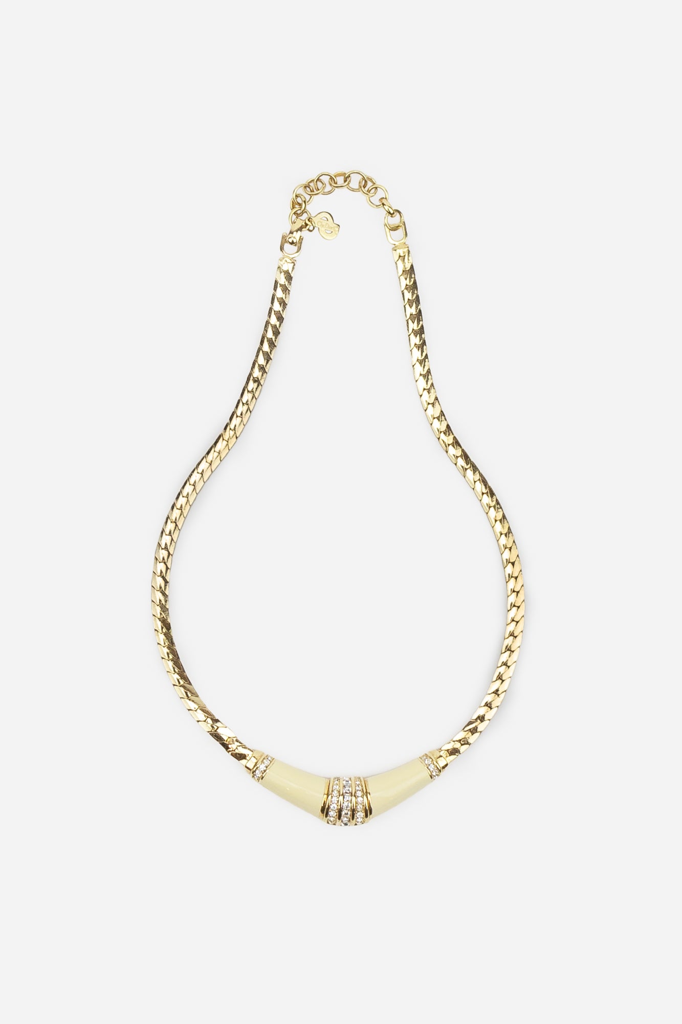 Vintage 1980's Gold Tone Choker Necklace