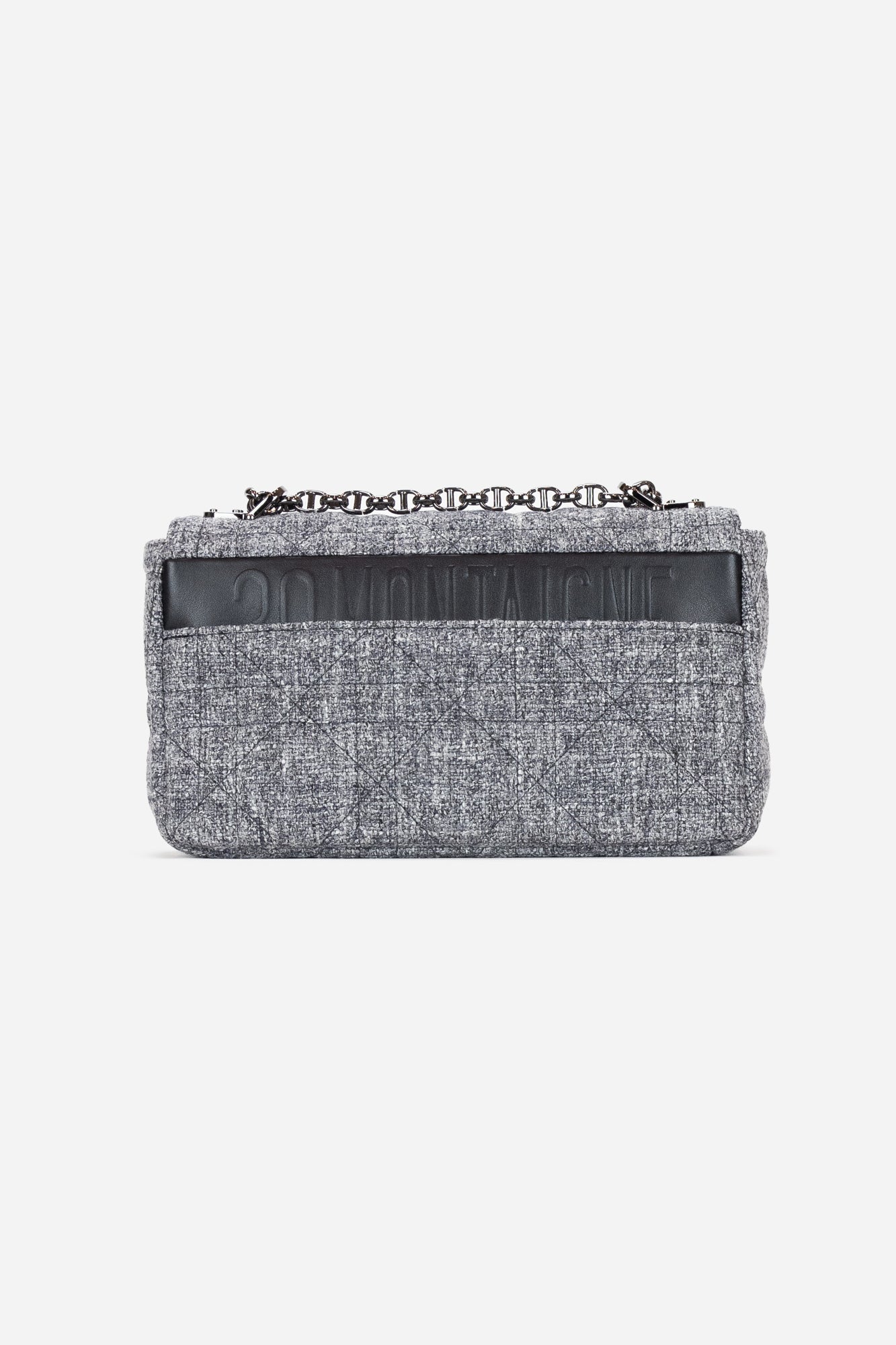 Grey Tweed Macrocannage Medium Caro Bag