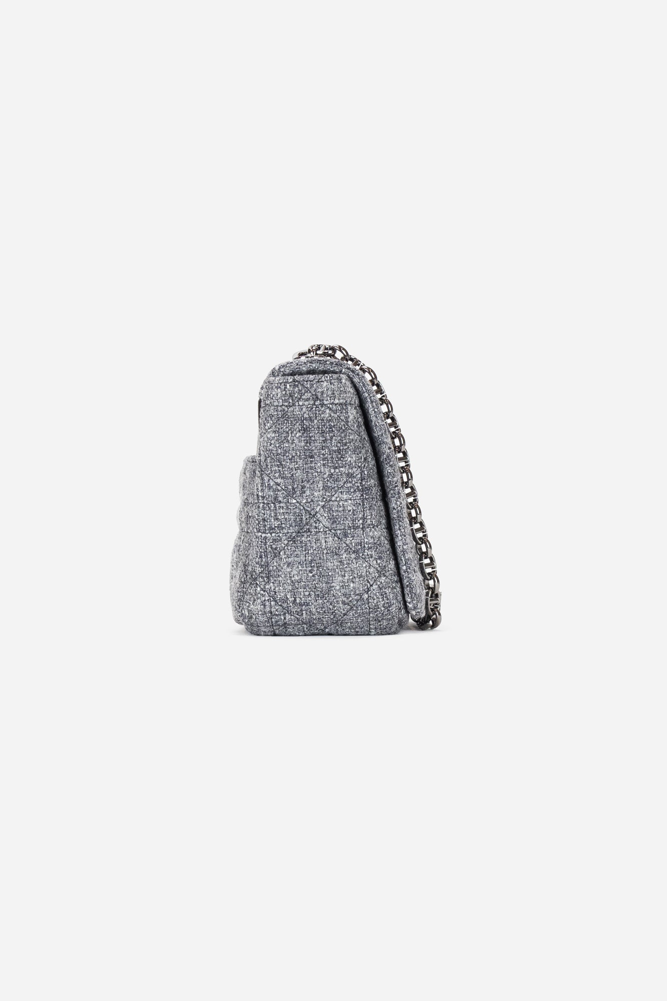 Grey Tweed Macrocannage Medium Caro Bag
