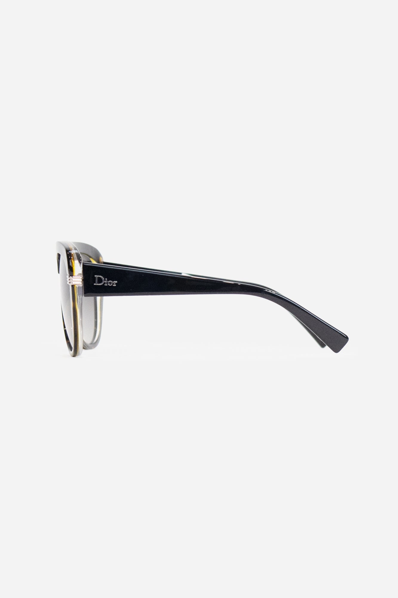 Thick Square Frame Sunglasses Dior Label On Side