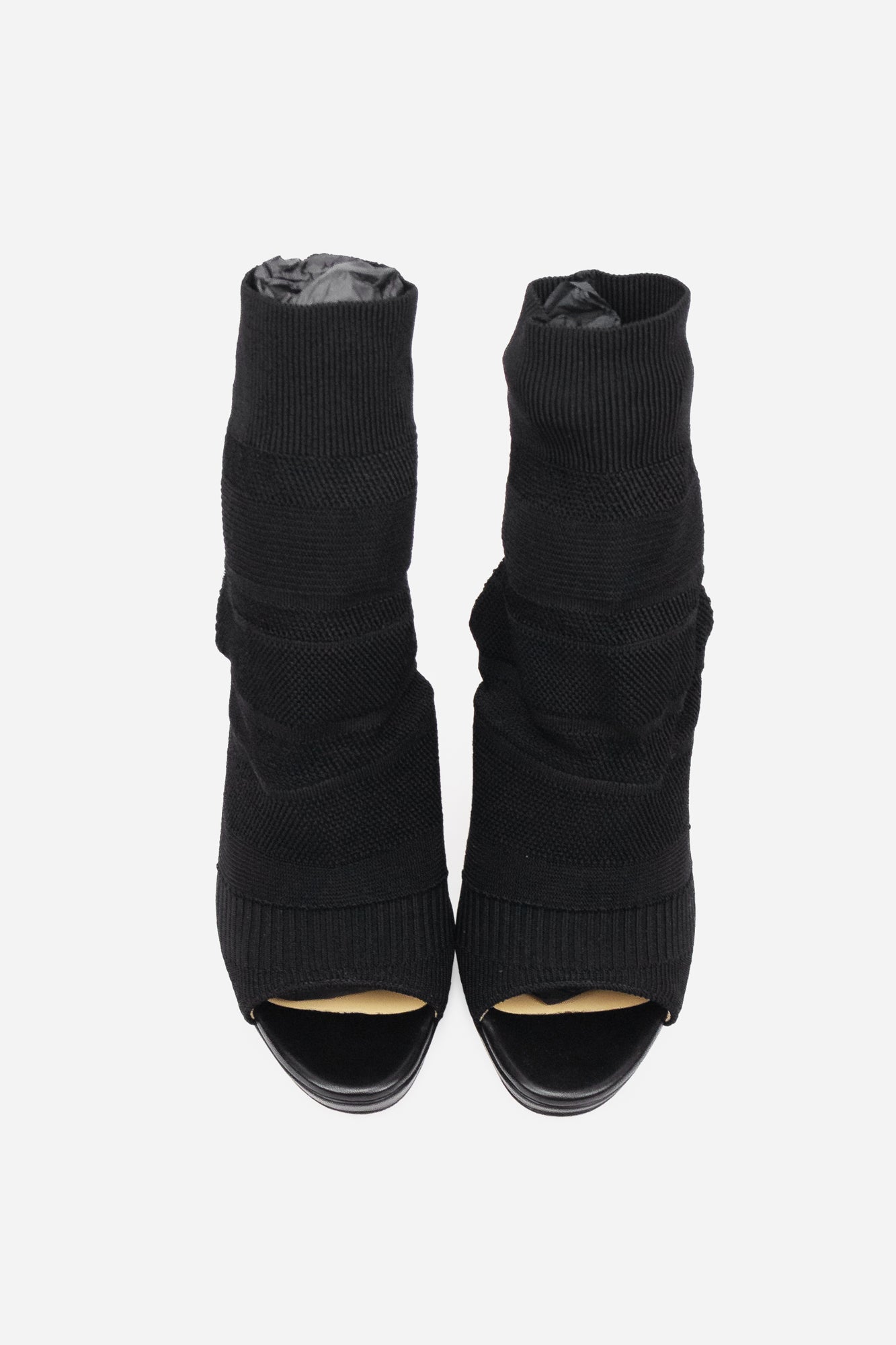 Black Knit Fabric Cheminetta Mallie Ankle Booties