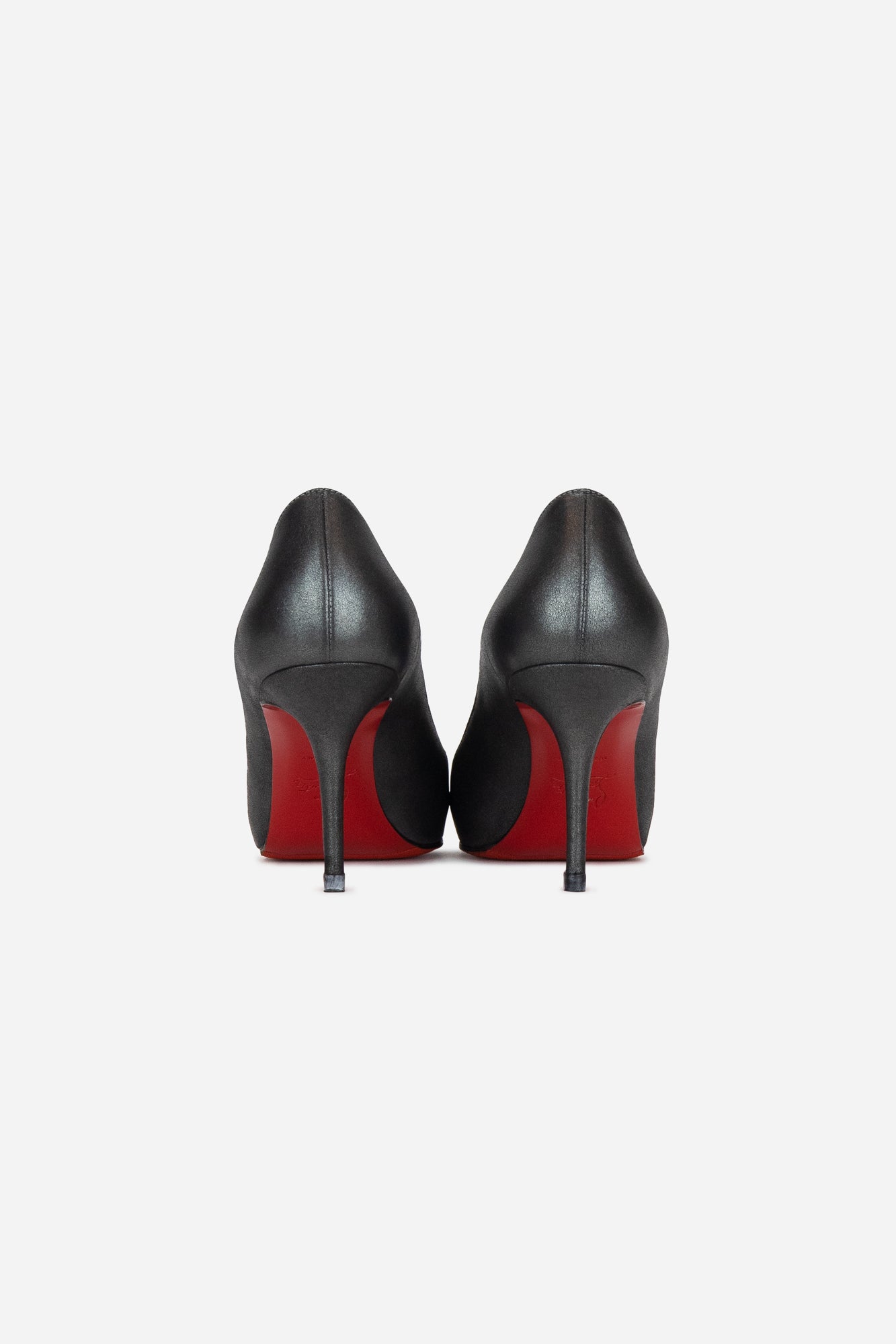 Metallic Gunmetal Leather Mater Claude 85 Open-Toe Pumps