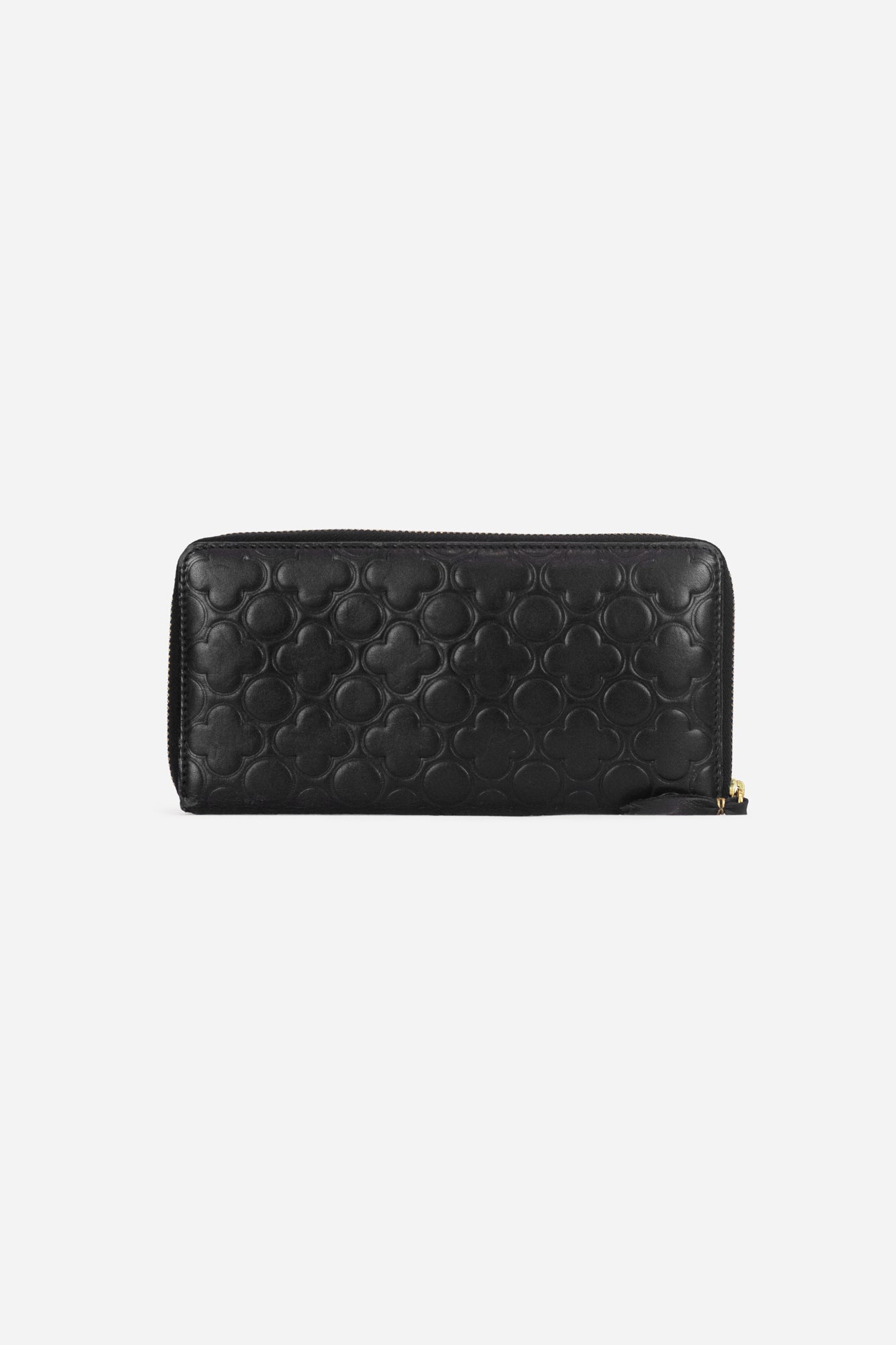 Black Pattern Embossed Zip Wallet