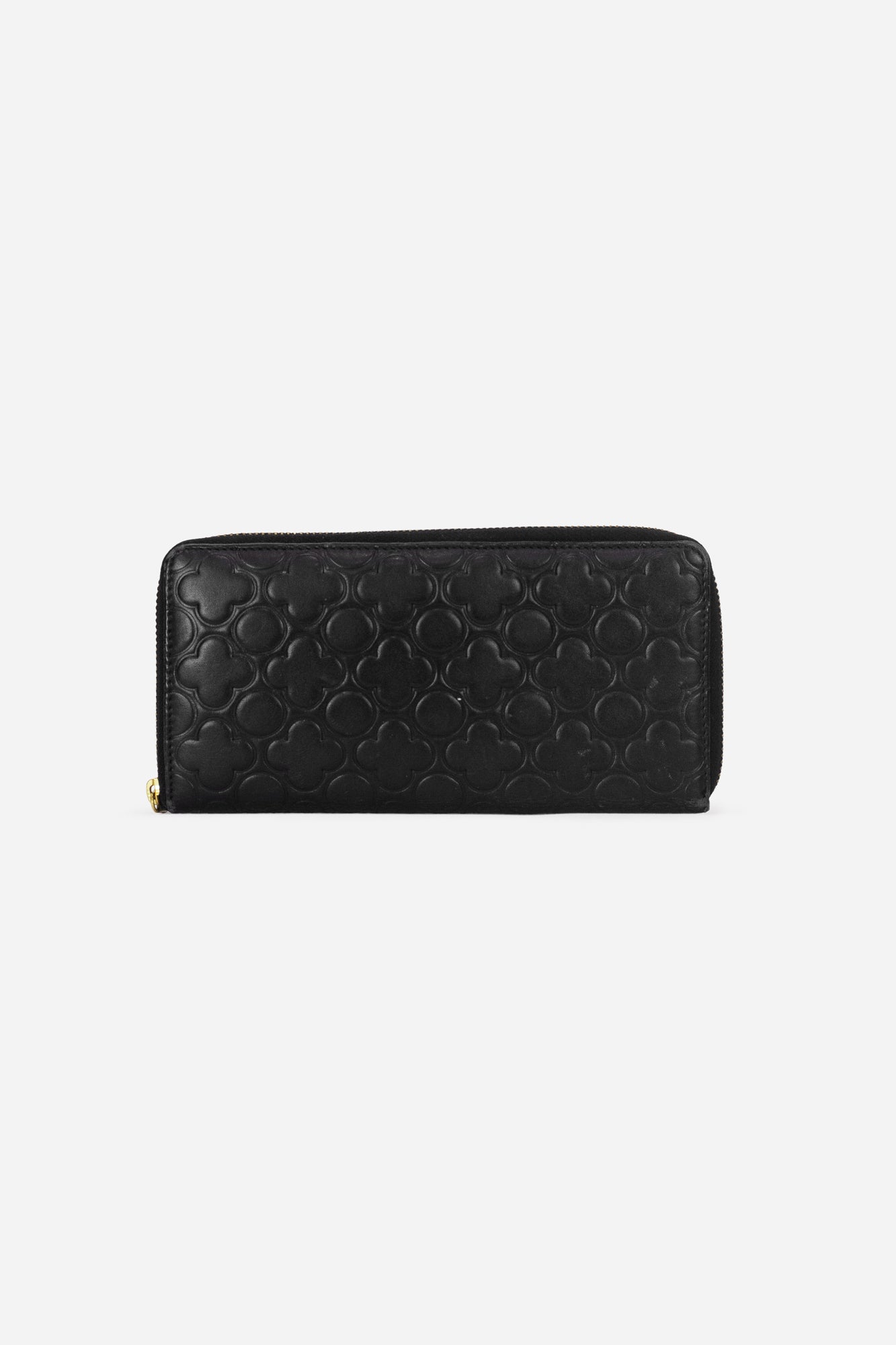Black Pattern Embossed Zip Wallet
