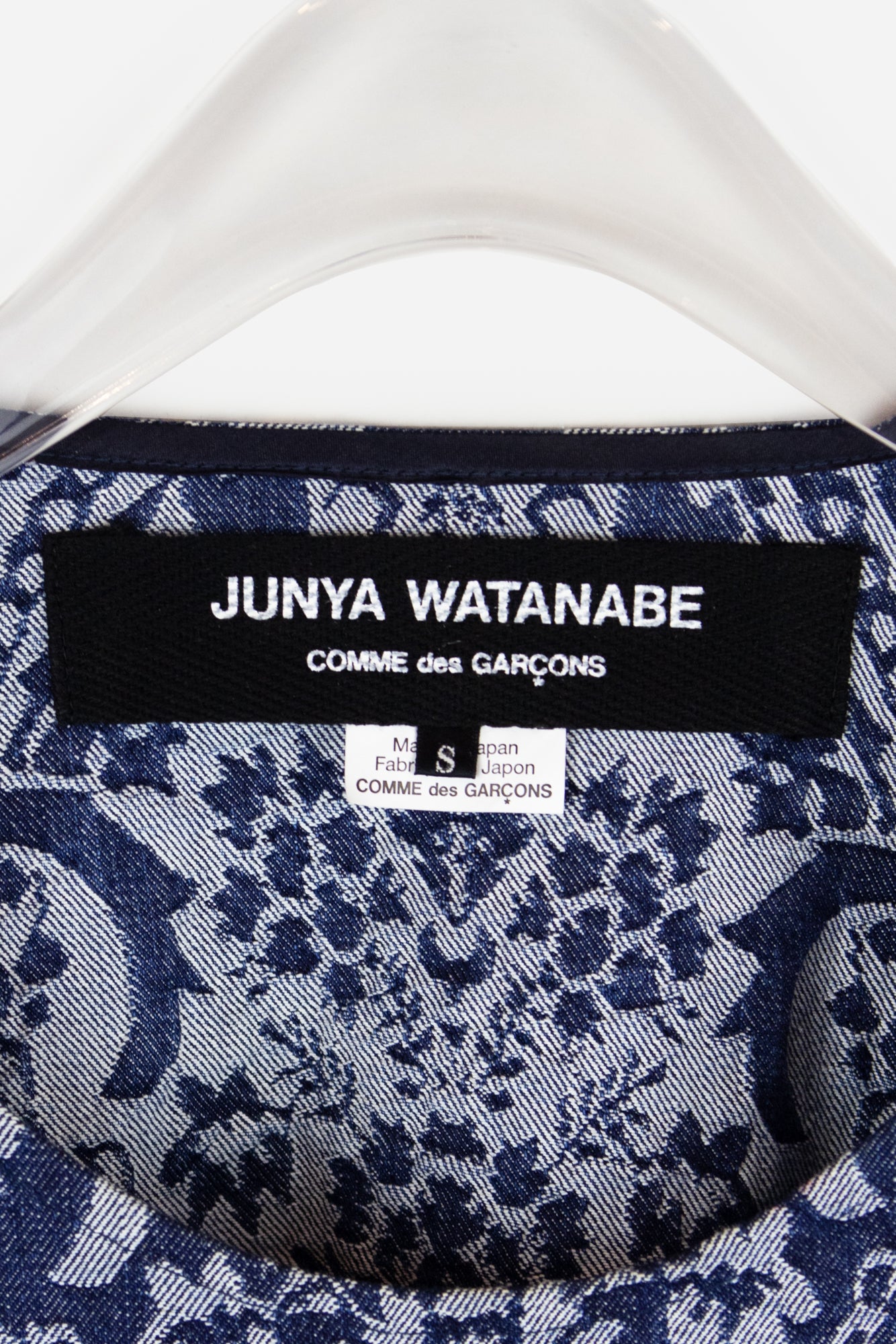 Junya Watanabe Blue Denim Jacquard Tulle Dress