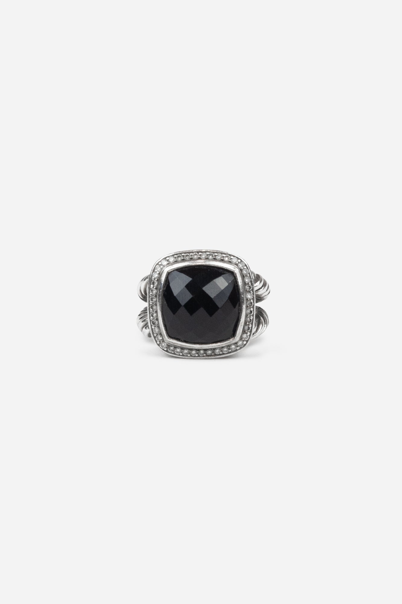 Silver, Onyx and Diamonds Albion Ring