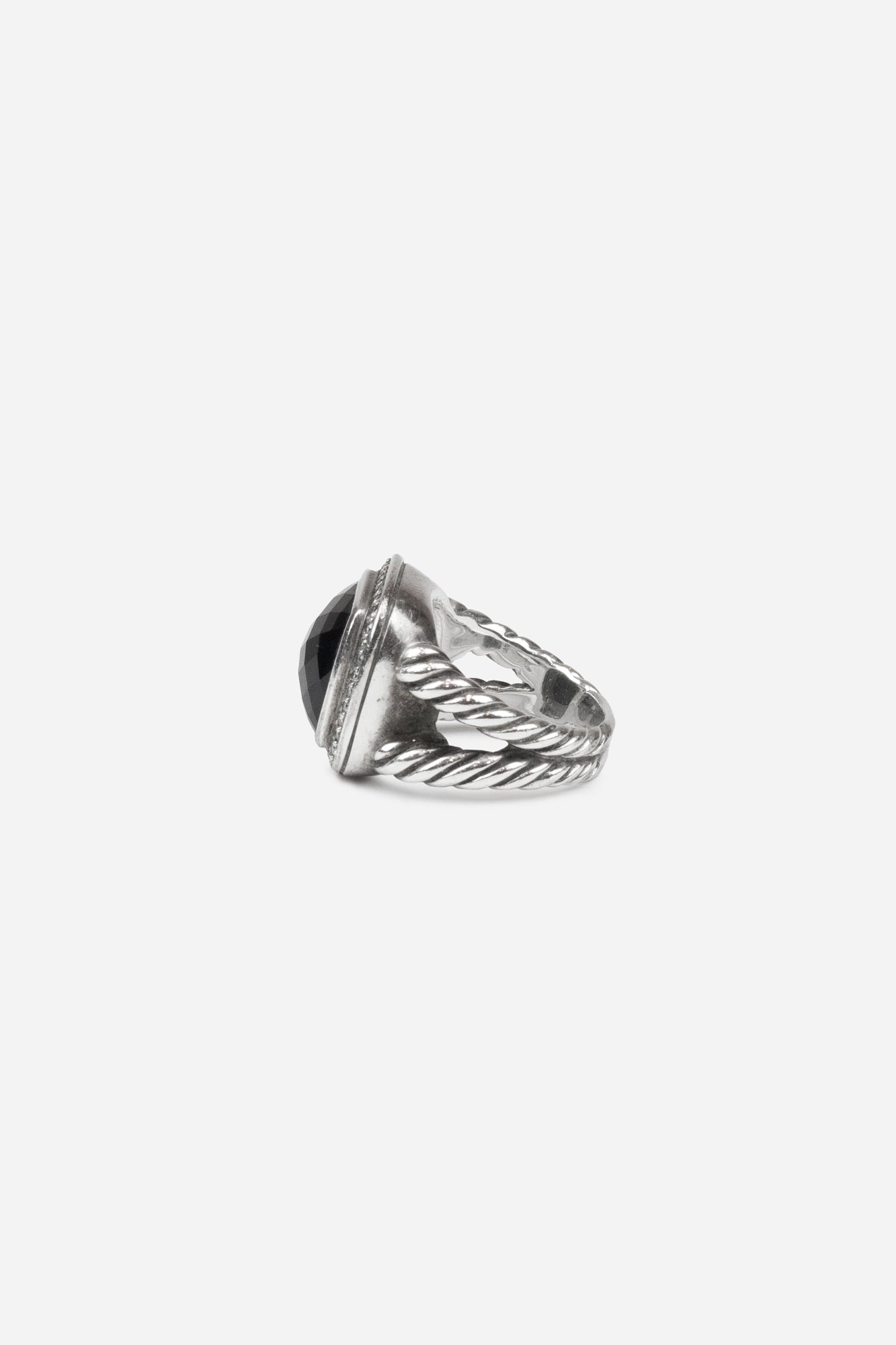 Silver, Onyx and Diamonds Albion Ring